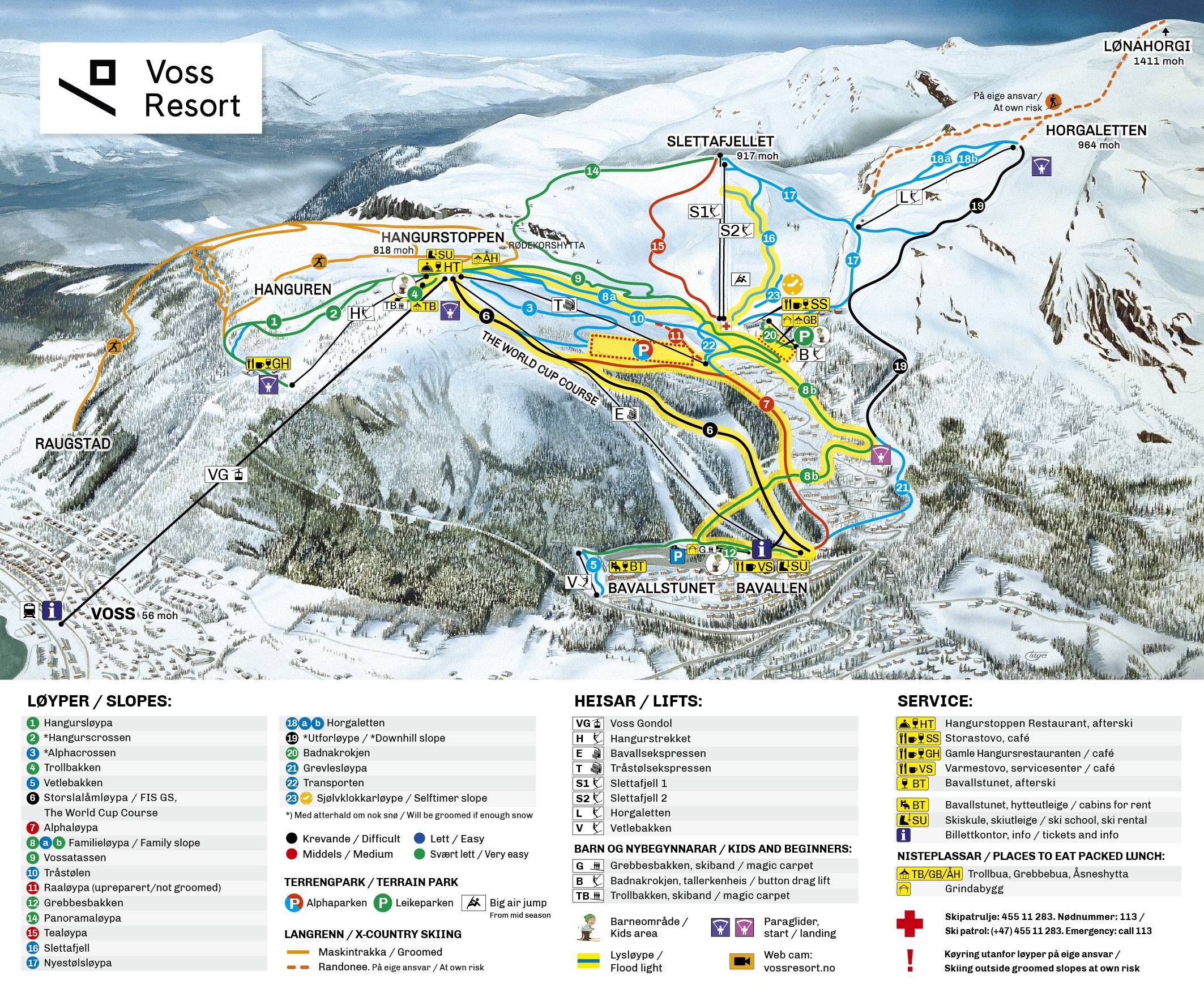 Piste map Voss