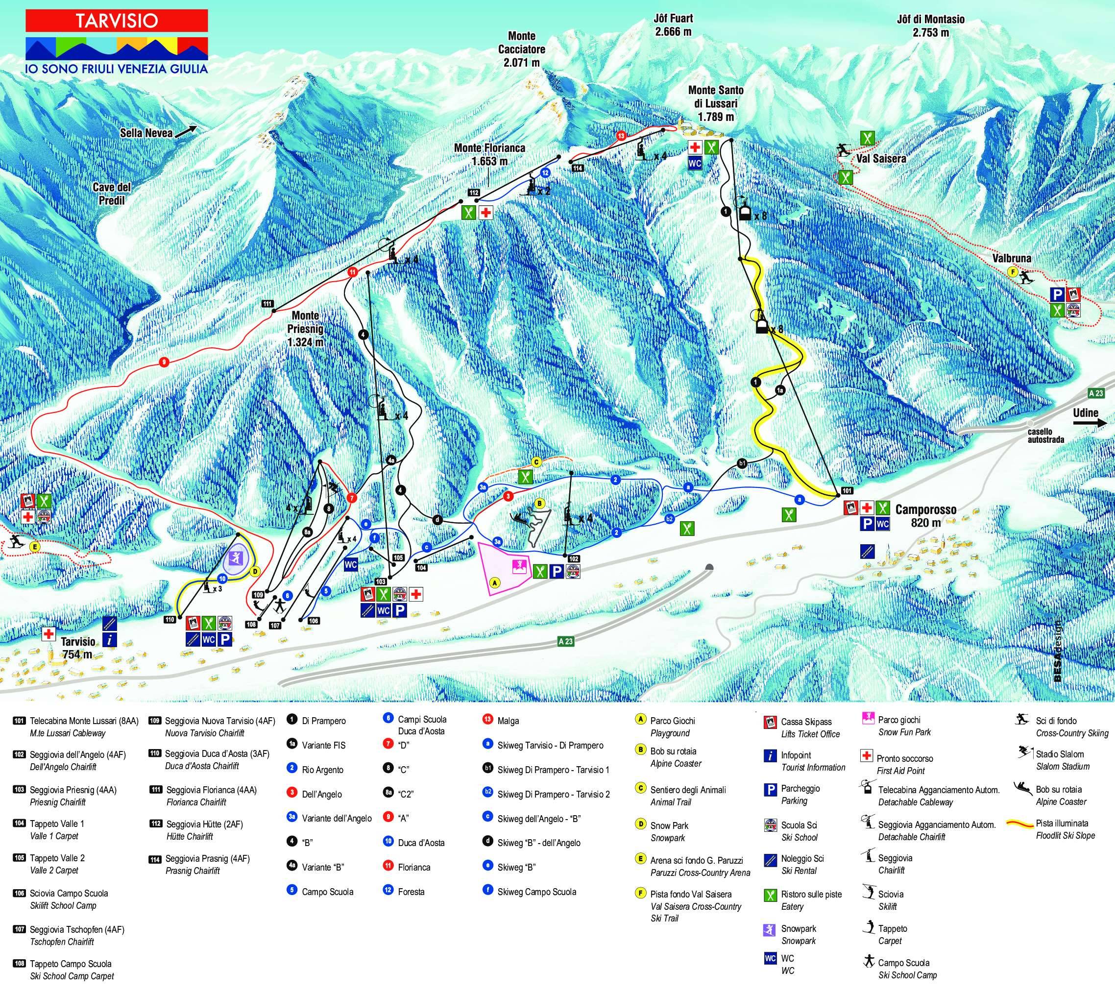 Piste map Tarvisio