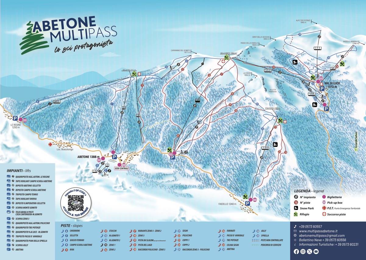 Pistkarta Abetone/Val di Luce