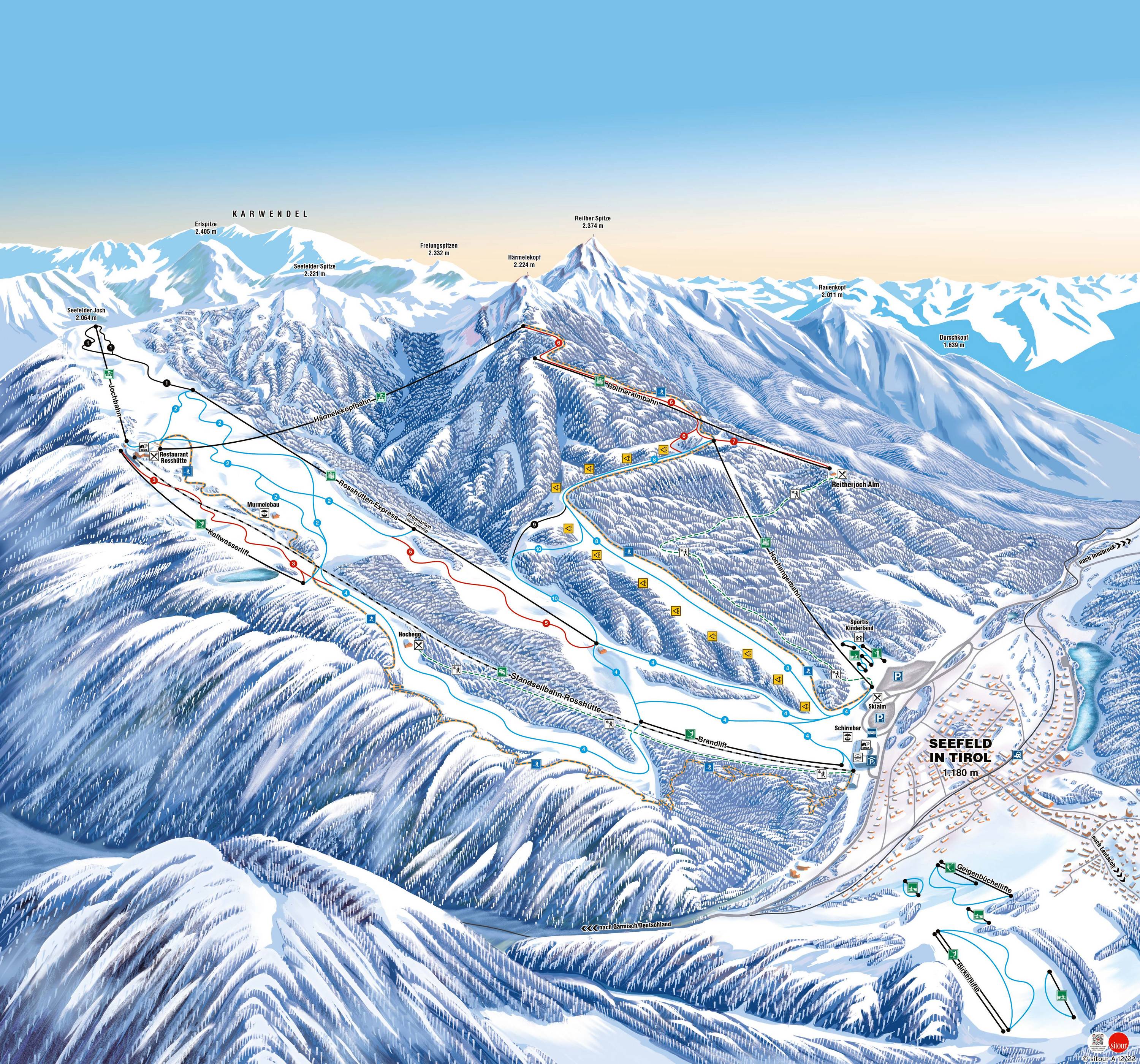 Piste map Seefeld