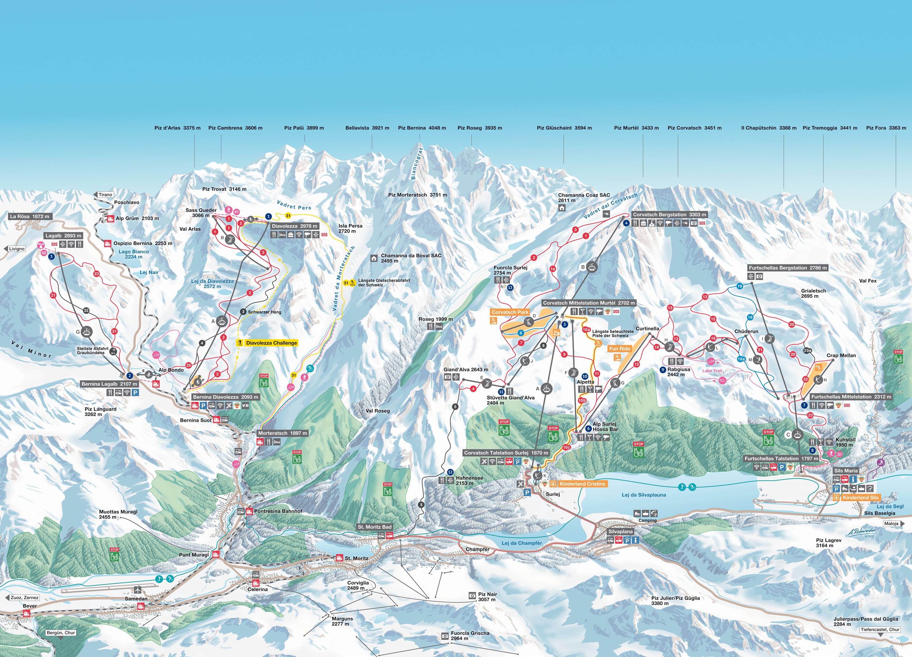 Piste map Corvatsch