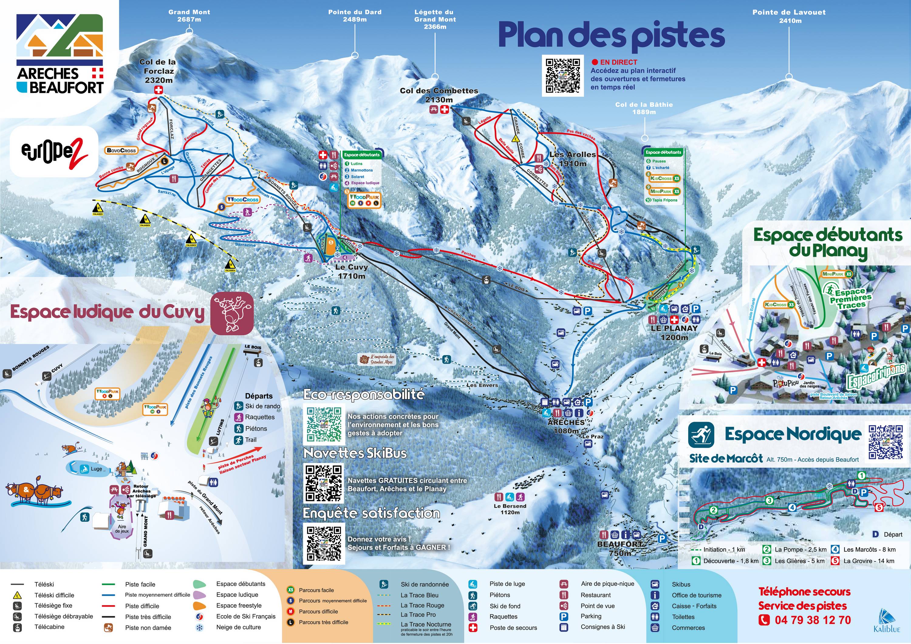 Piste map Areches Beaufort