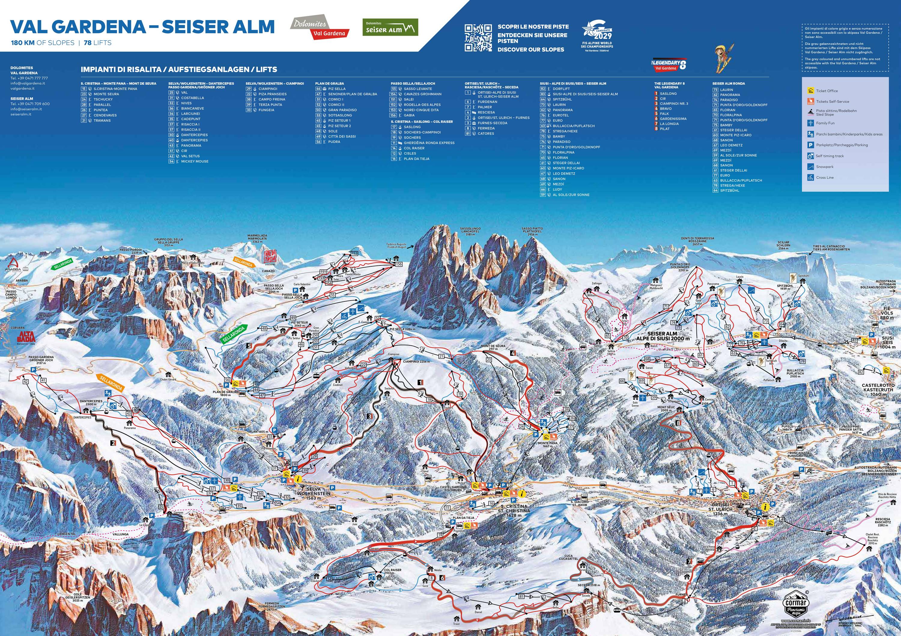 Pistkarta Selva Val Gardena
