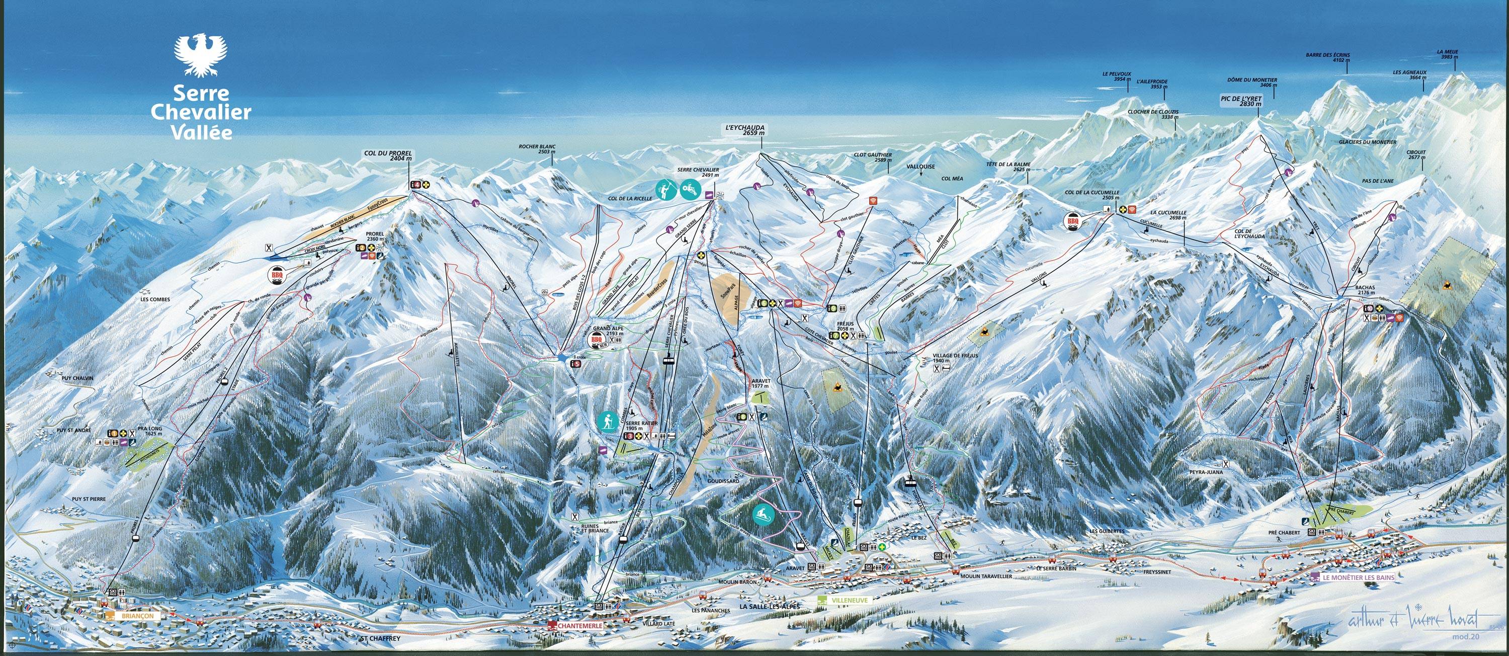 Piste map Serre Chevalier