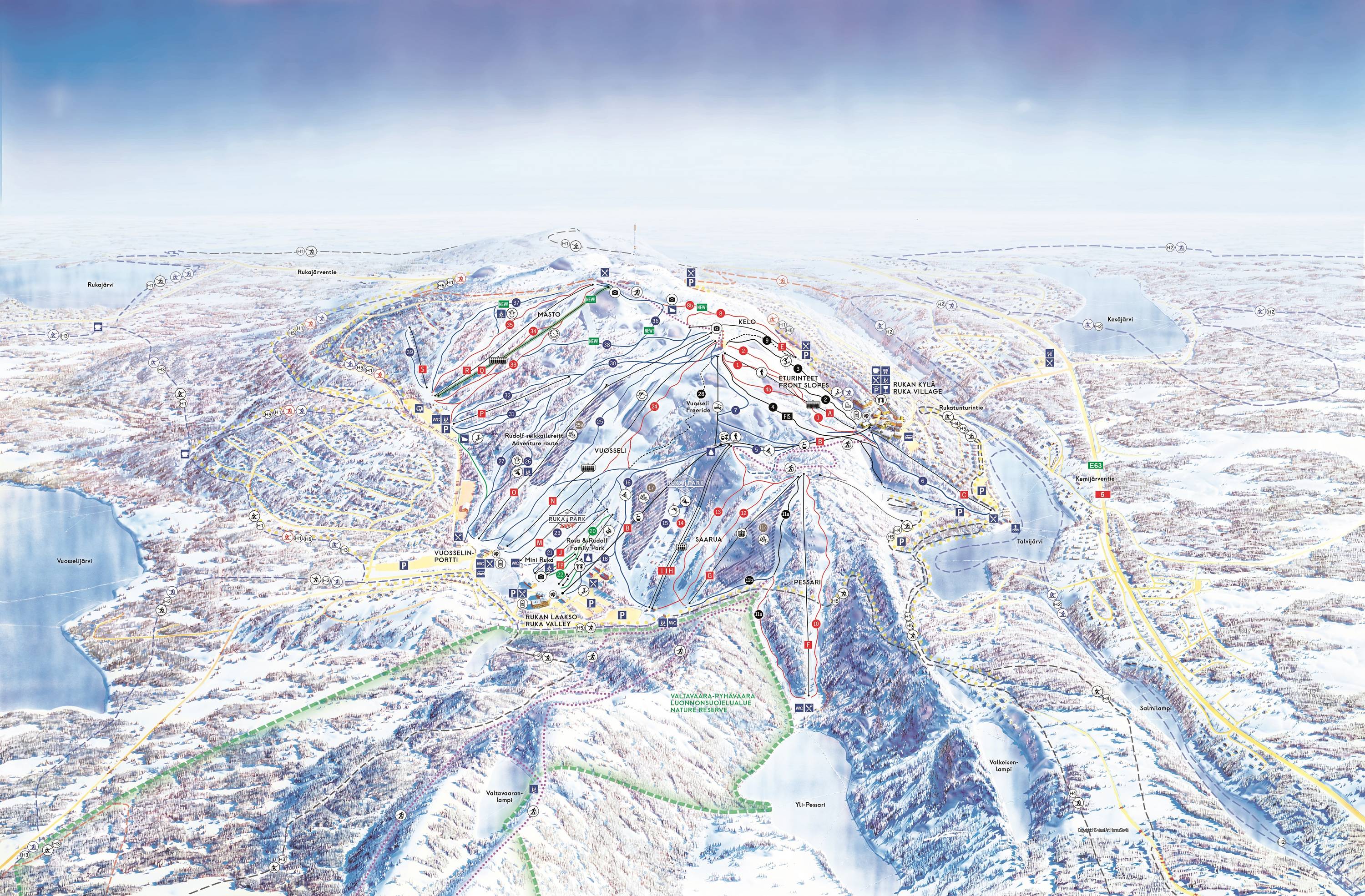 Piste map Ruka