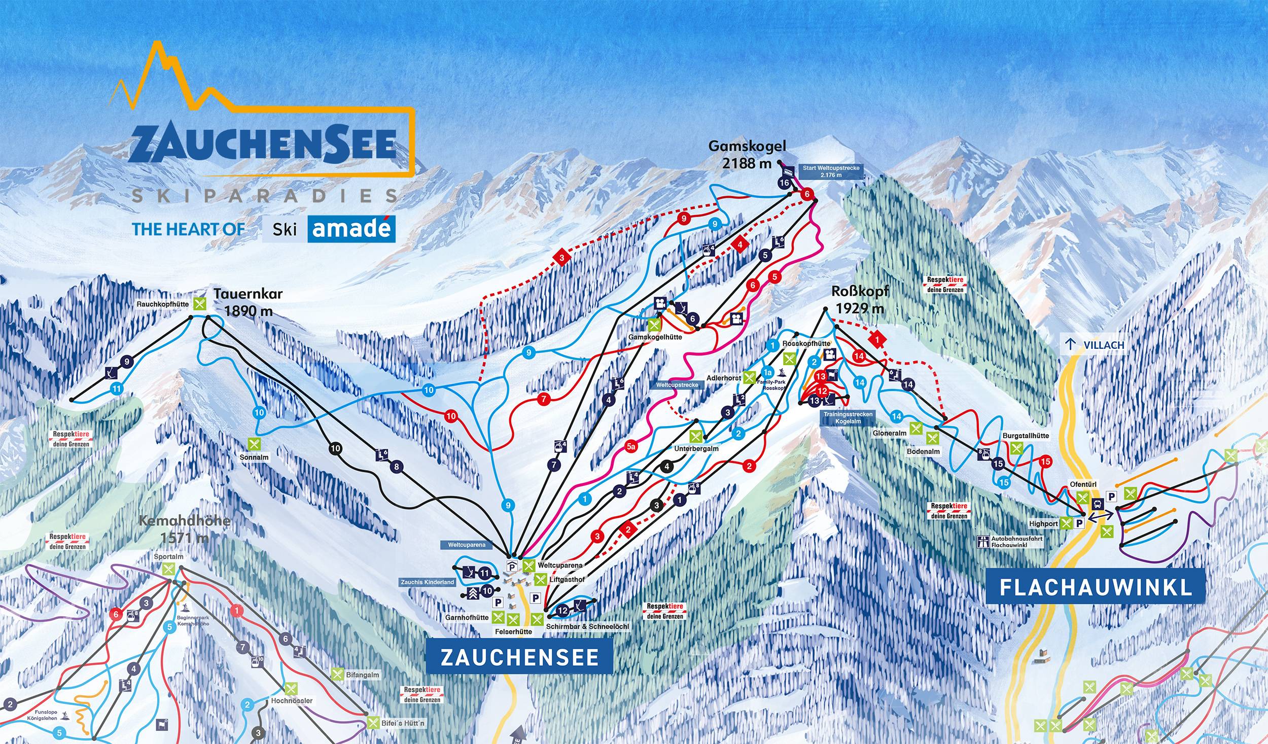 Piste map Zauchensee