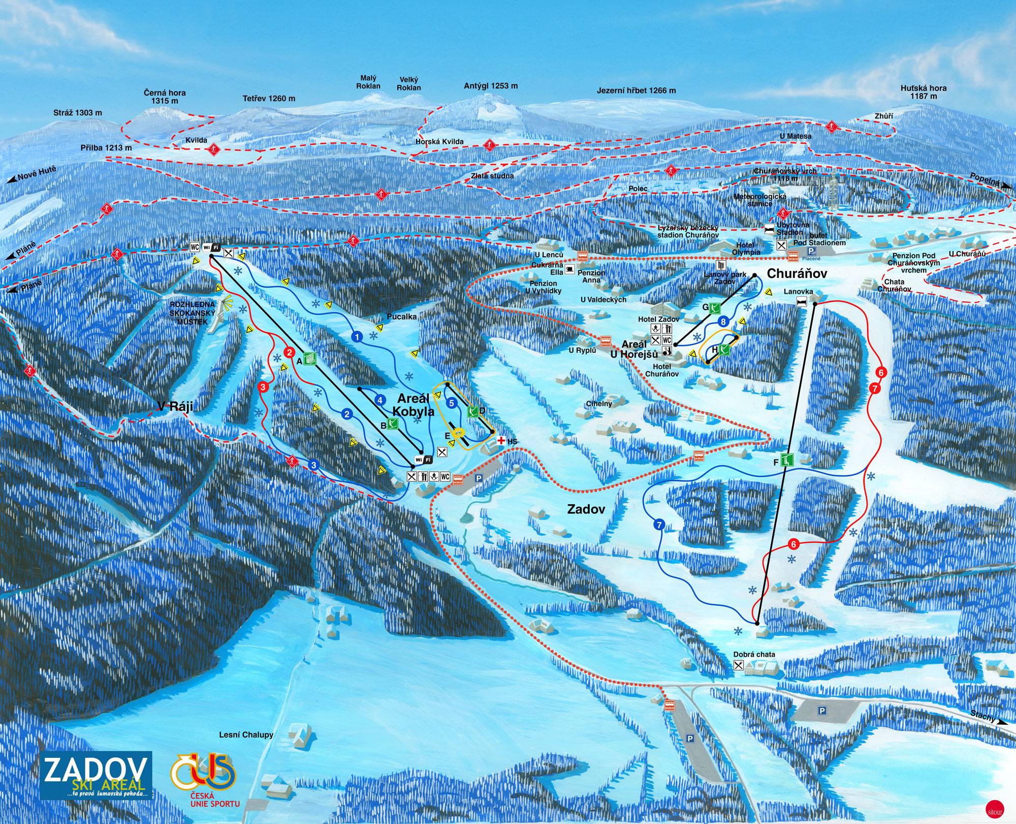 Piste map Zadov