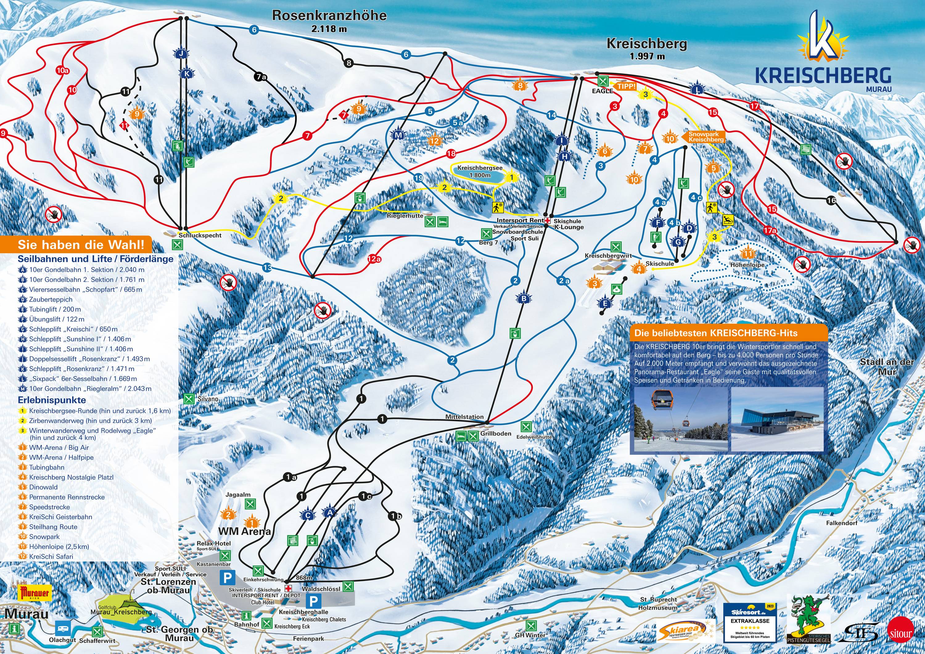 Piste map Kreischberg