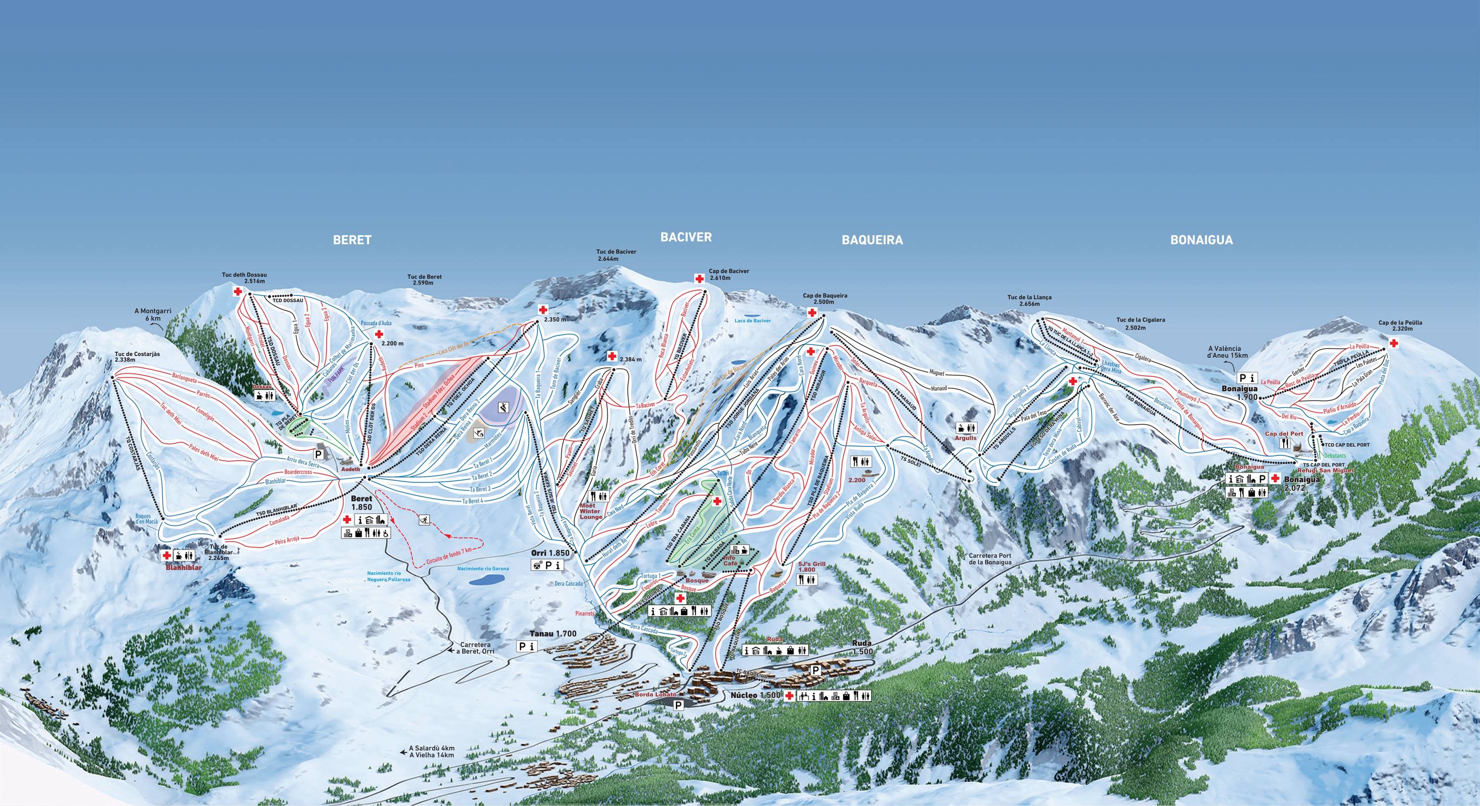 Piste map Baqueira Beret