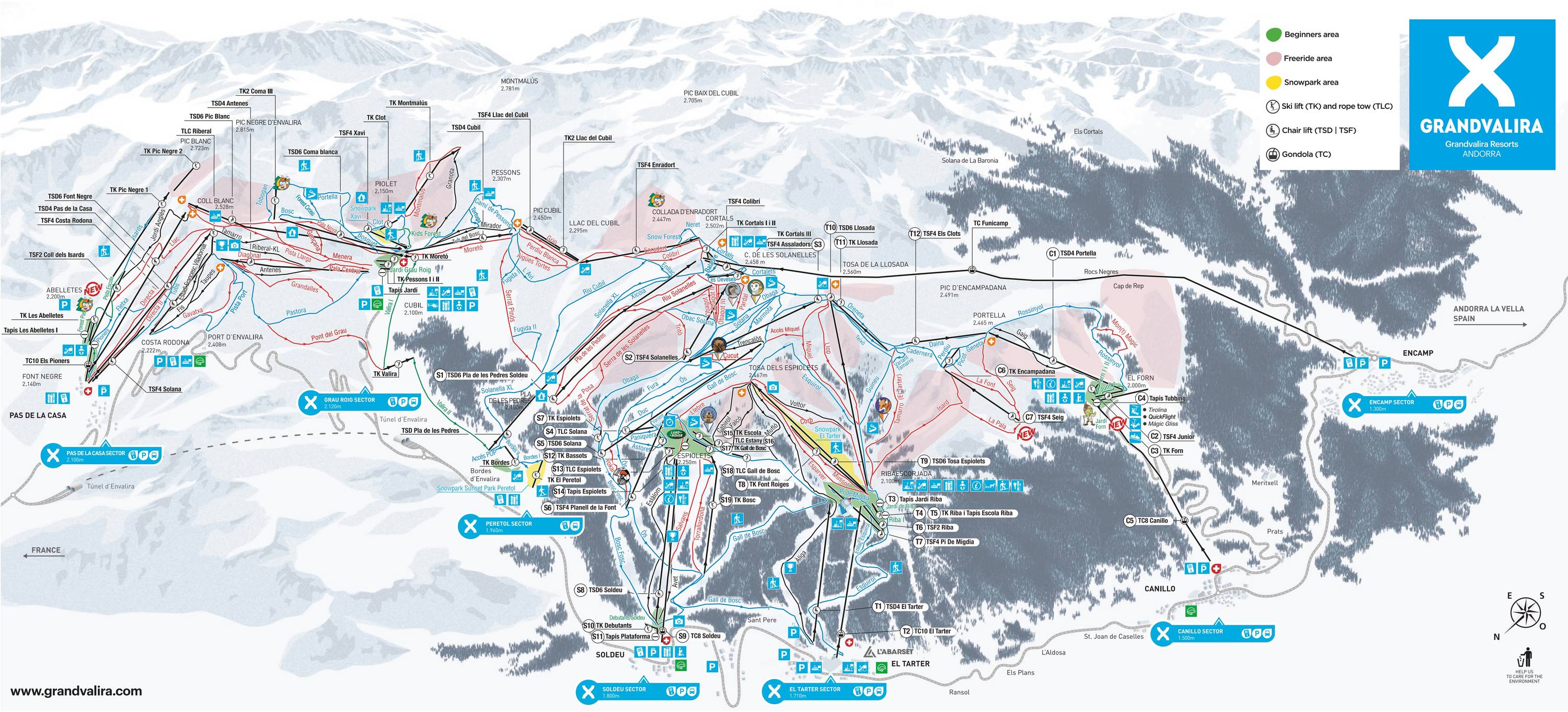 Piste map Soldeu