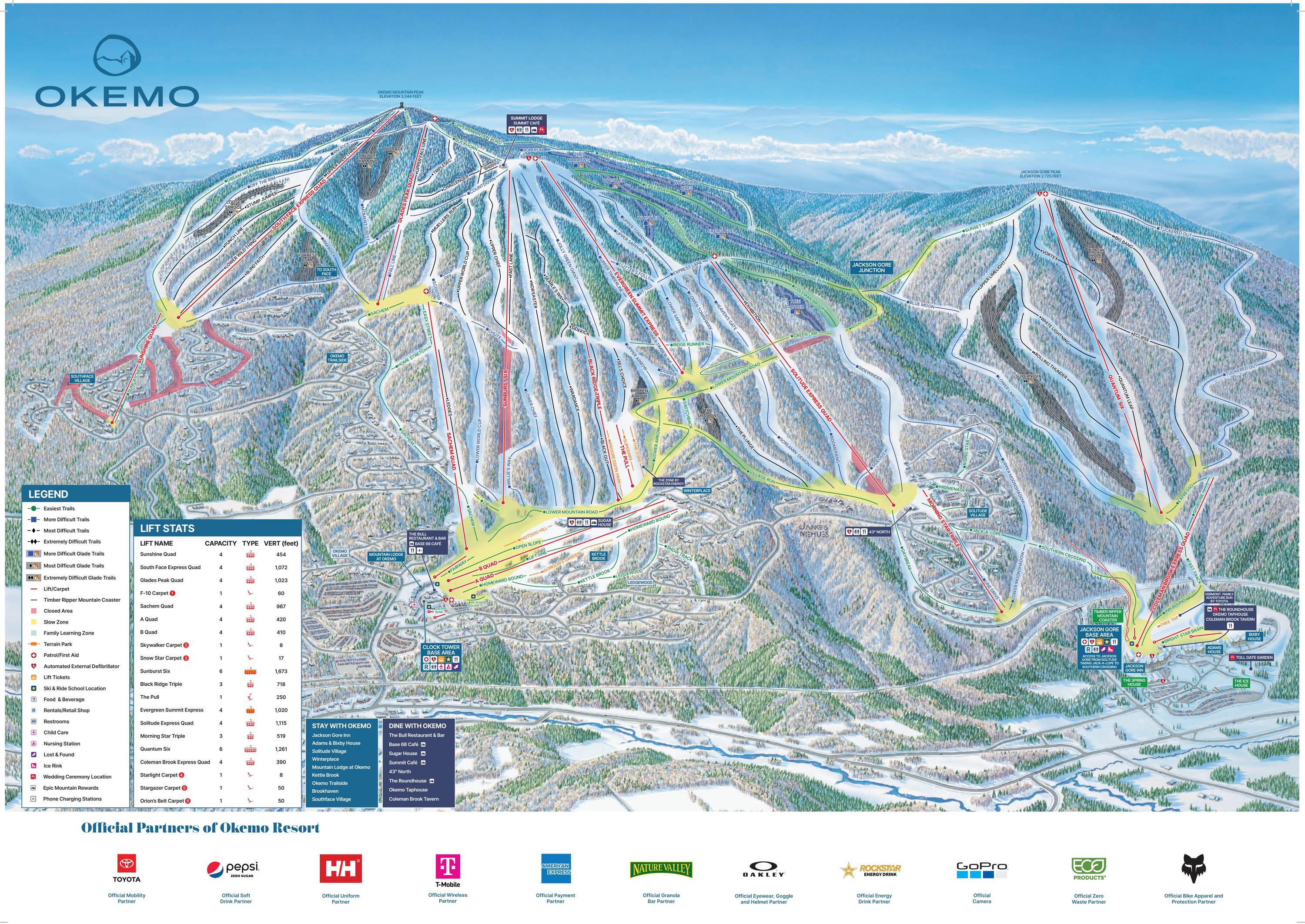 Piste map Okemo Mountain