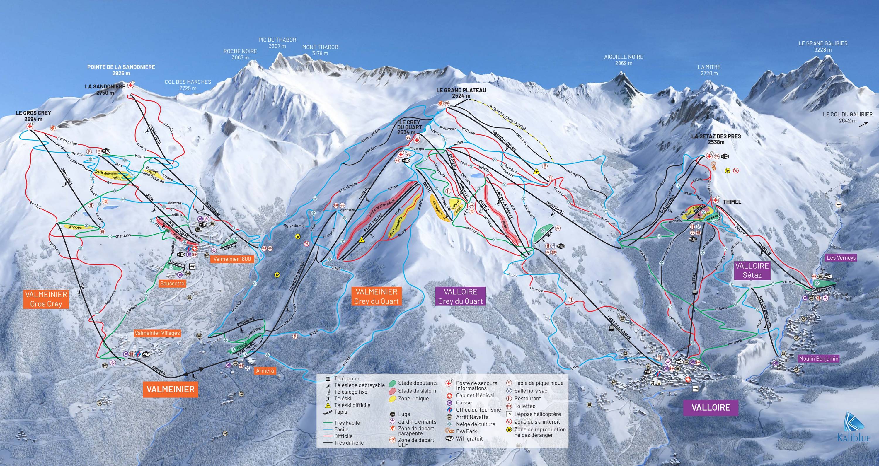 Piste map Valloire