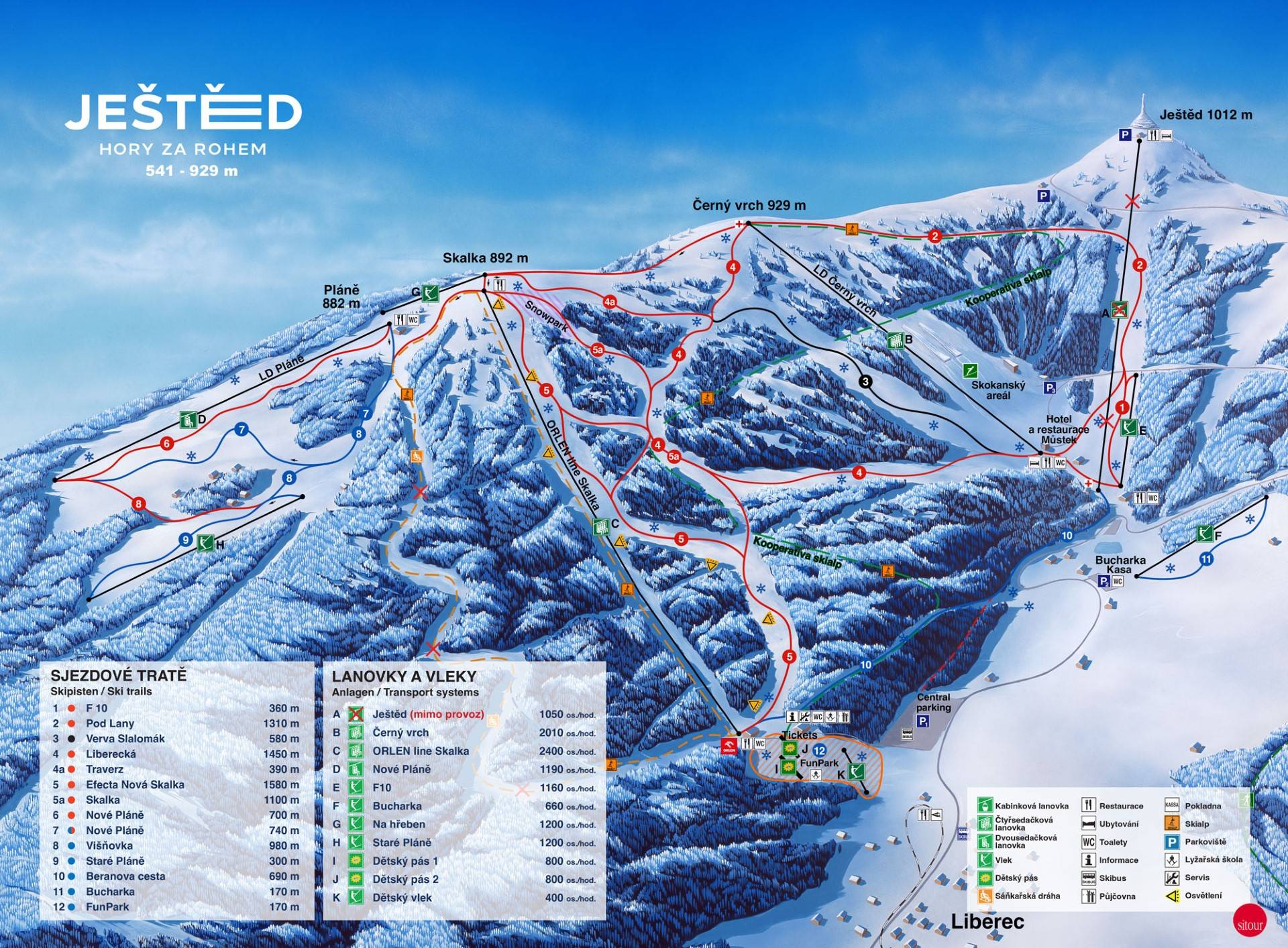 Piste map Jested