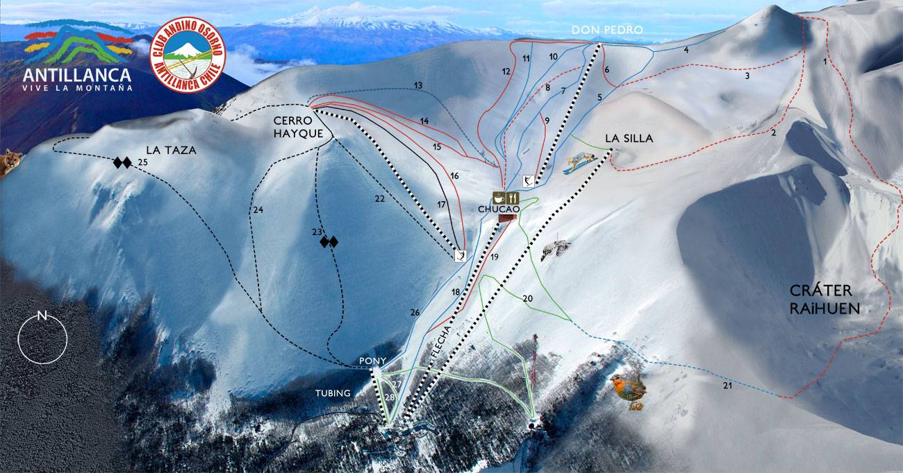 Piste map Antillanca