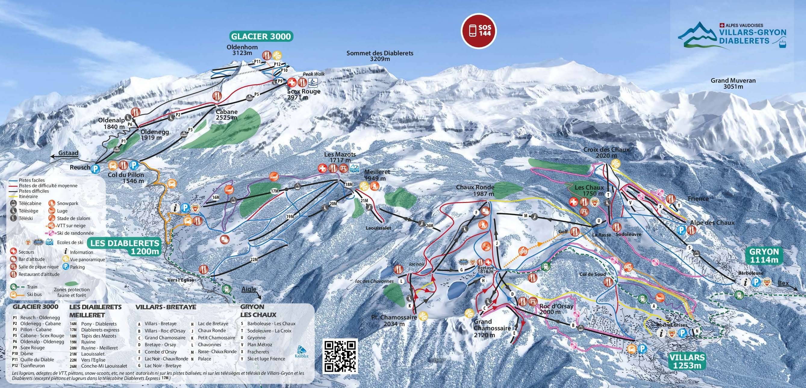 Piste map Villars