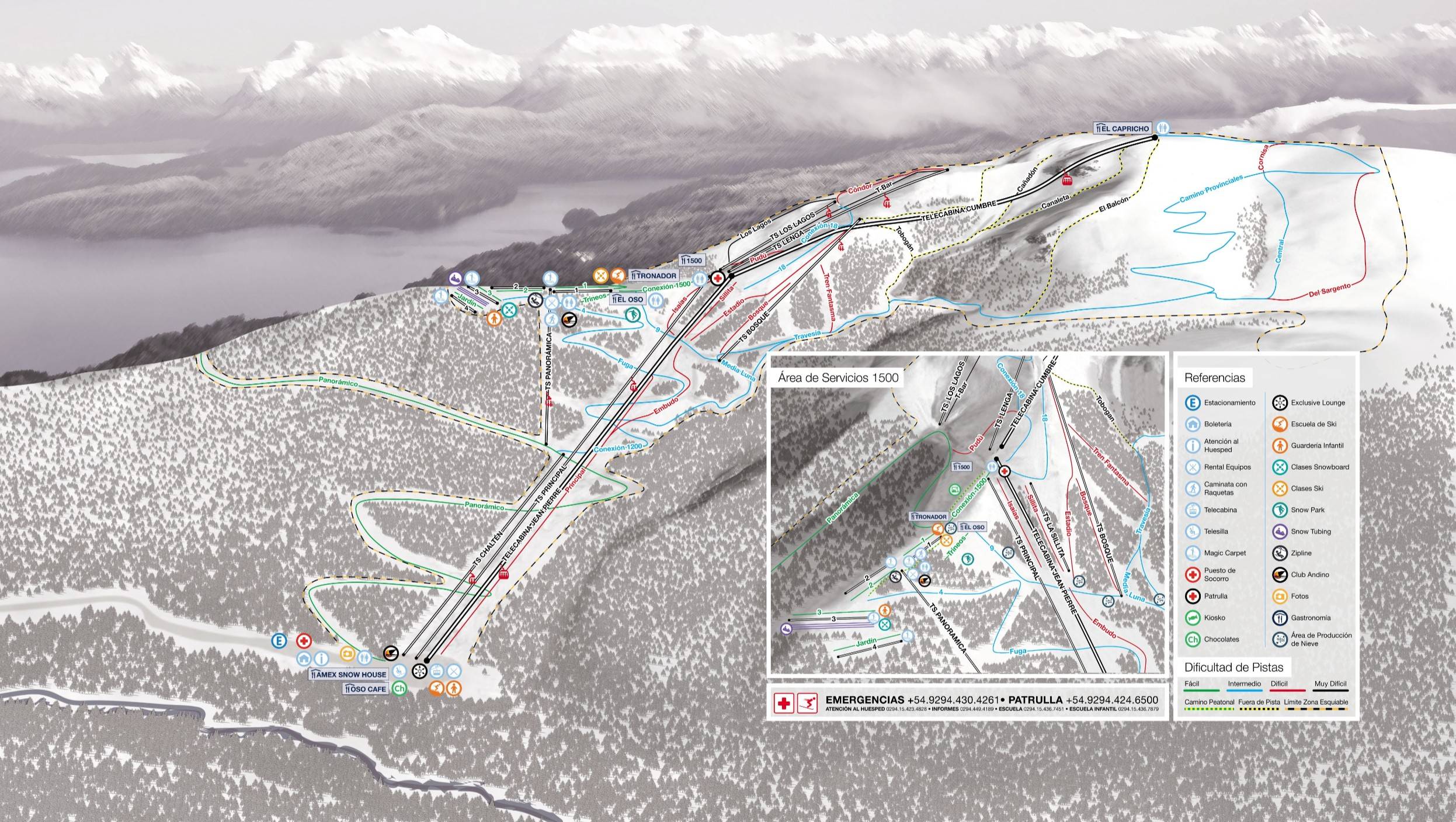 Piste map Cerro Bayo