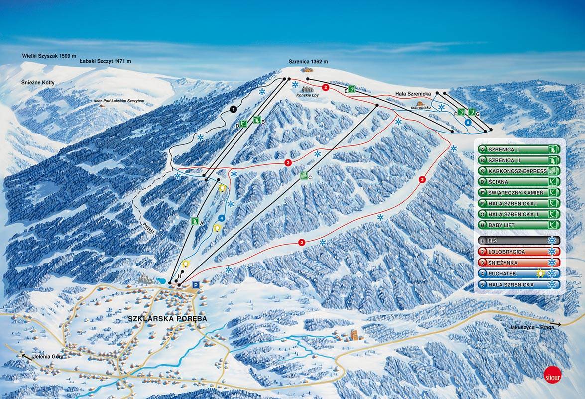 Piste map Szklarska Poreba