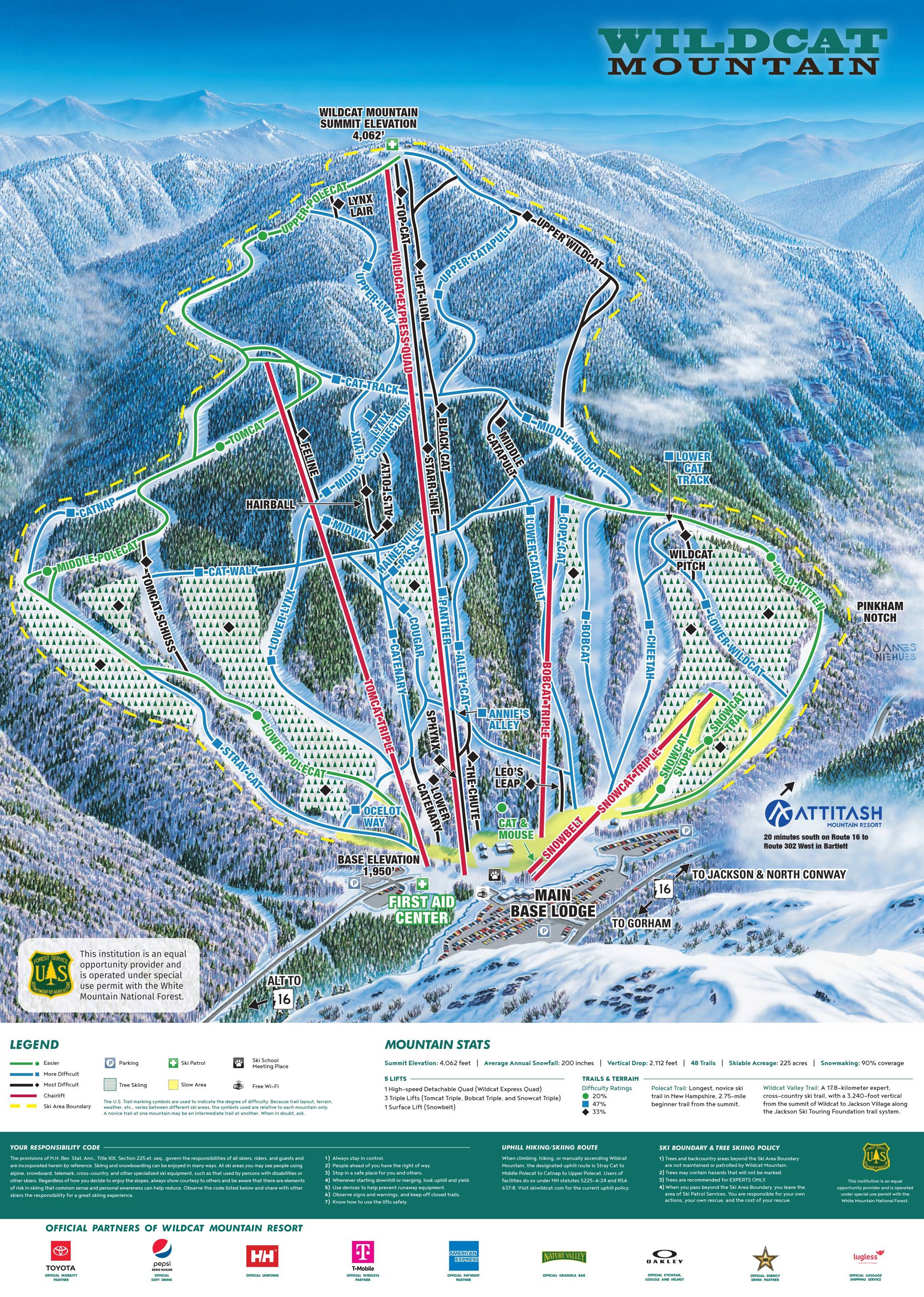 Piste map Wildcat