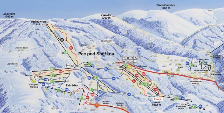 Piste map Pec pod Snezkou