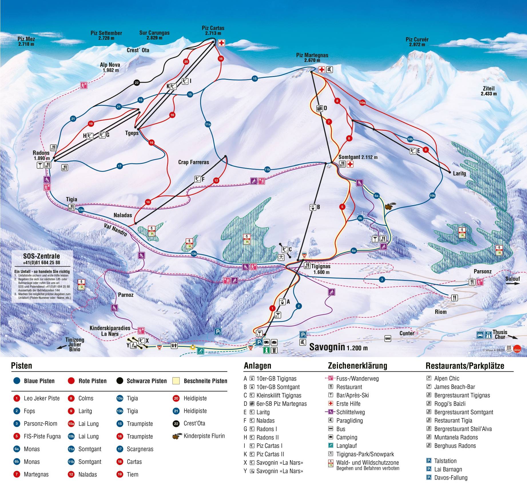 Piste map Savognin