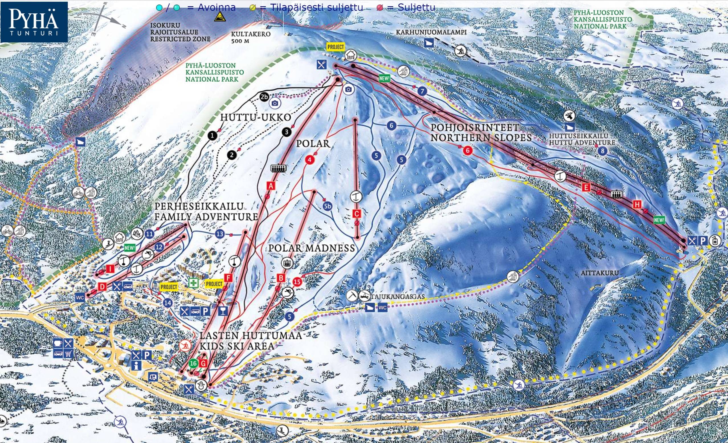 Piste map Pyhä-Luosto