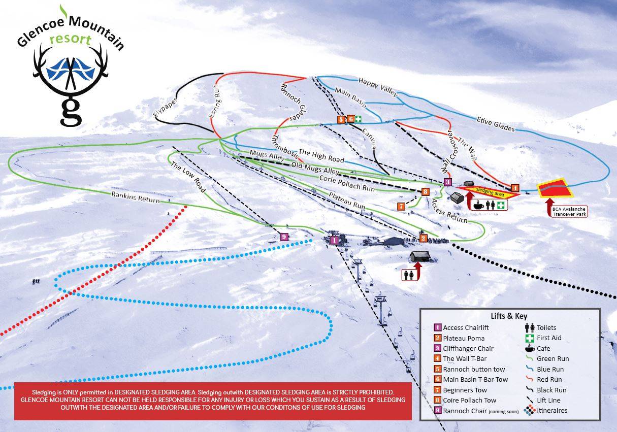 Piste map Glencoe