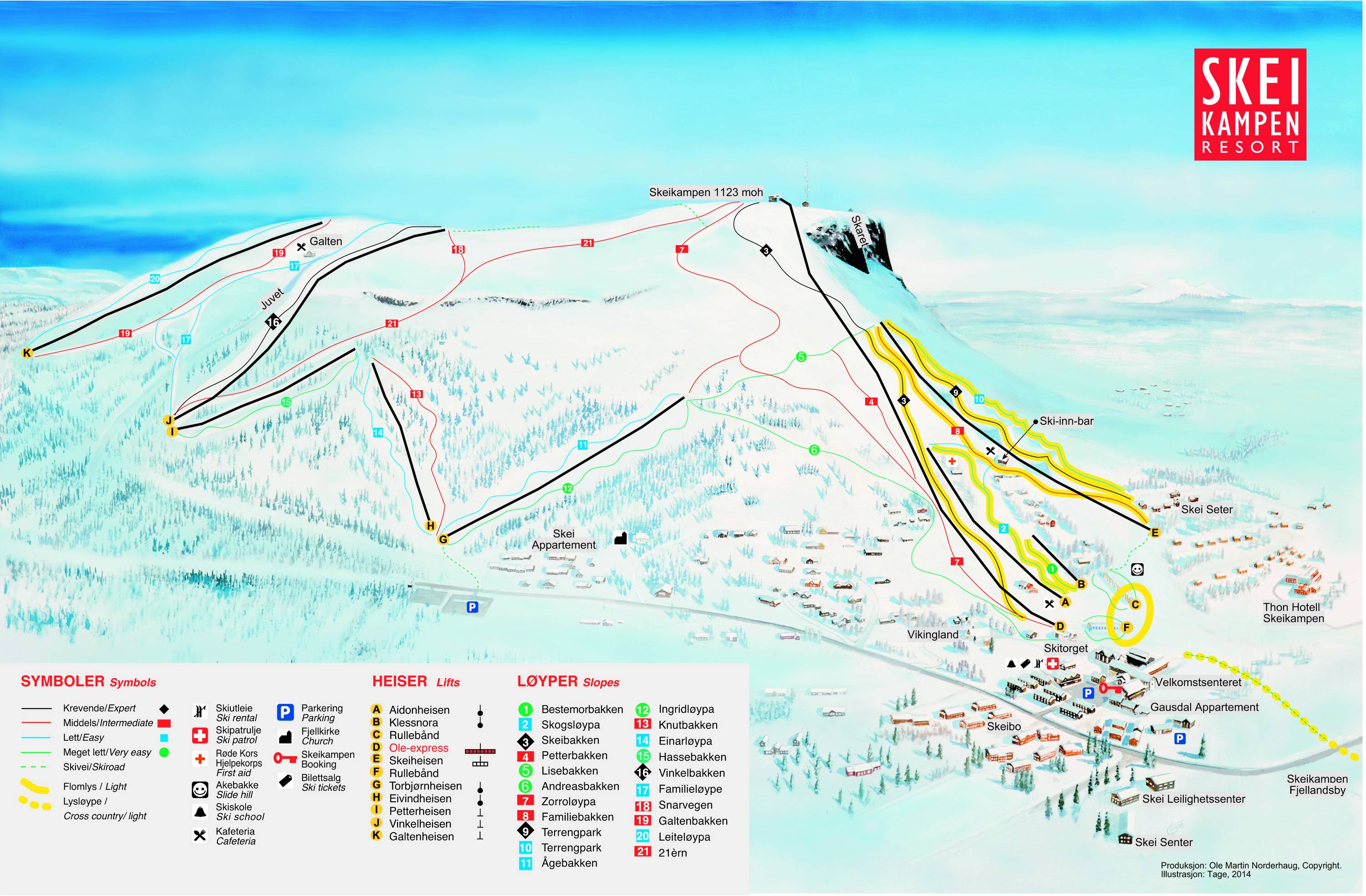 Piste map Skeikampen