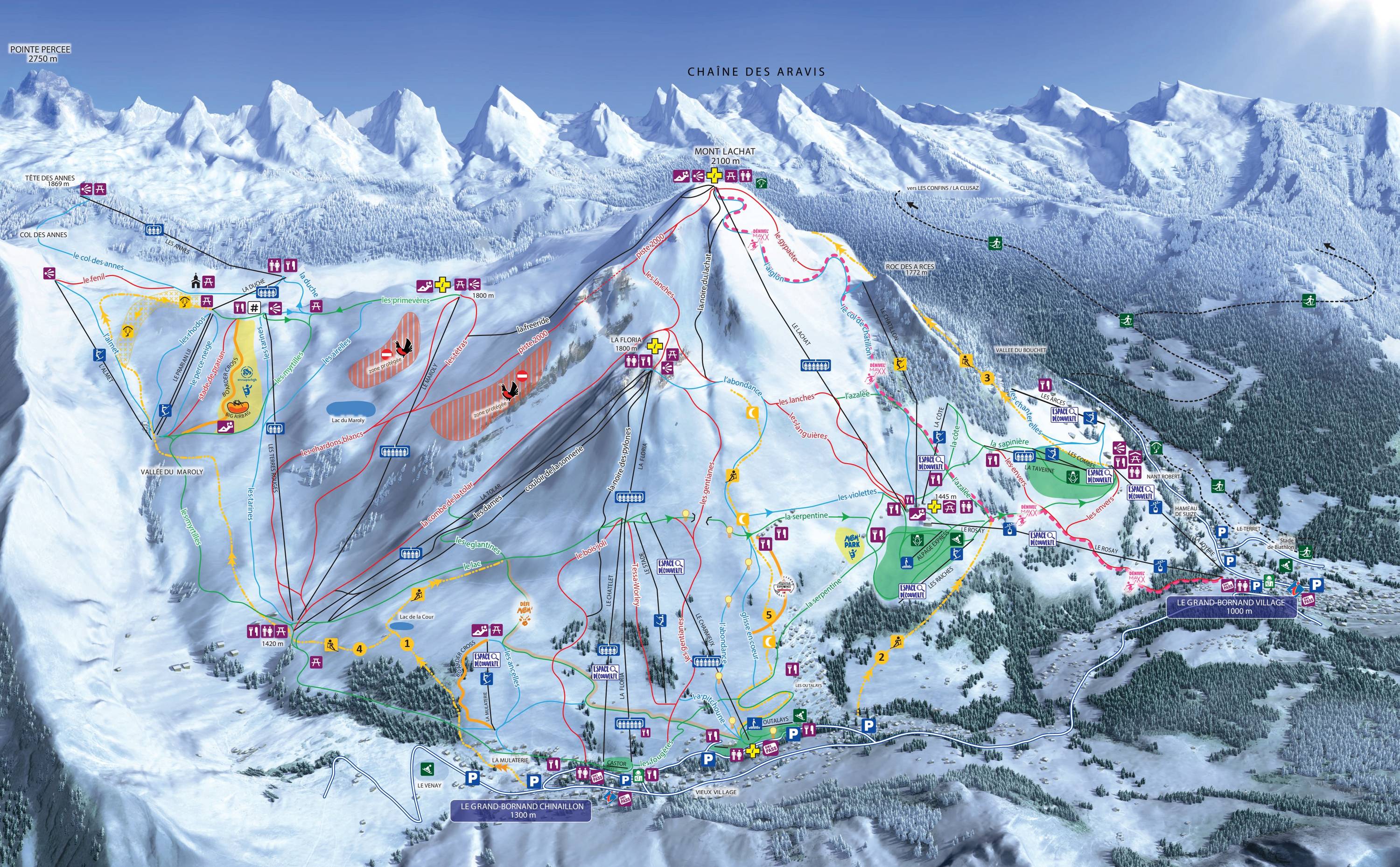 Piste map Le Grand Bornand