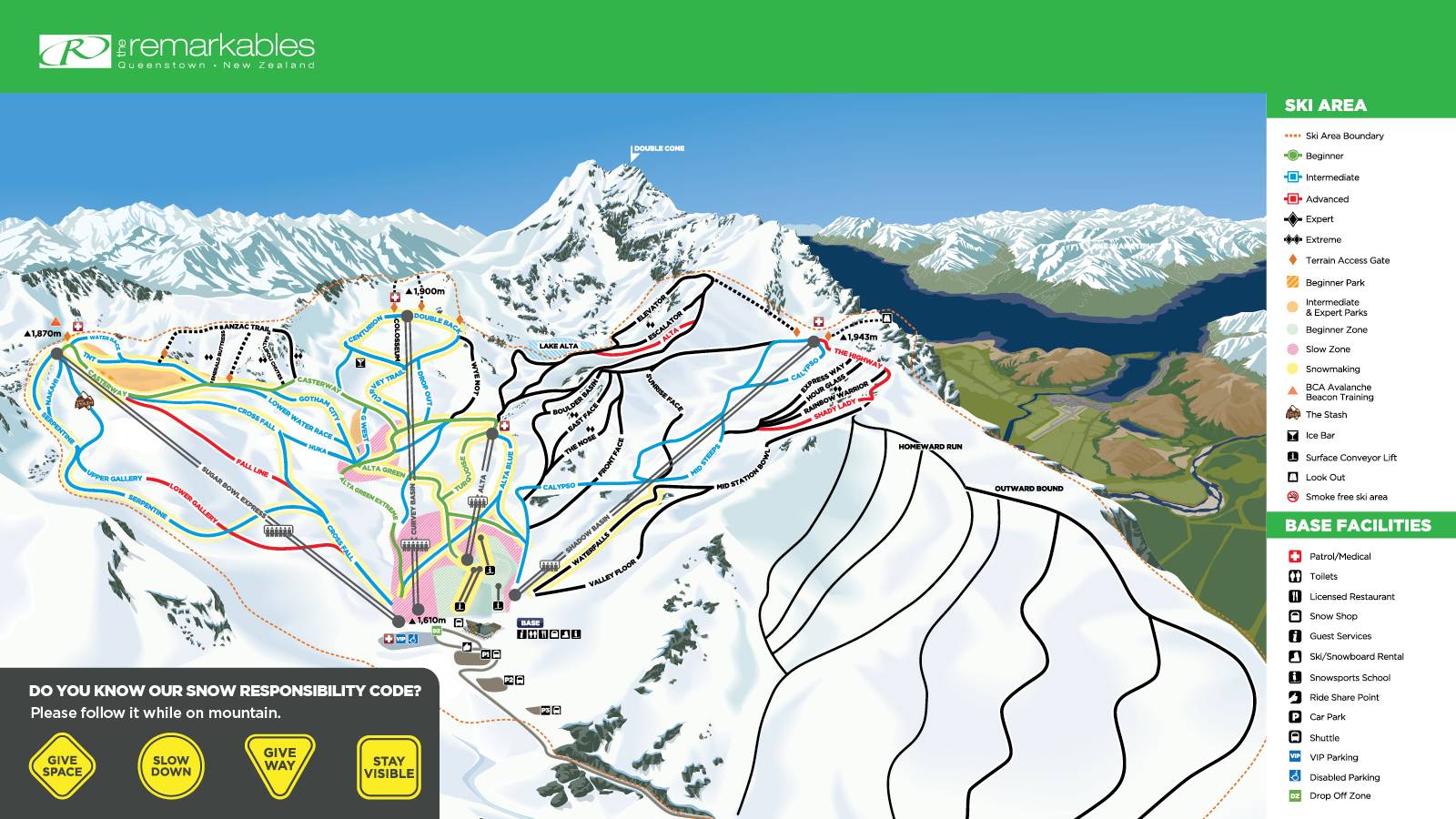 Piste map The Remarkables