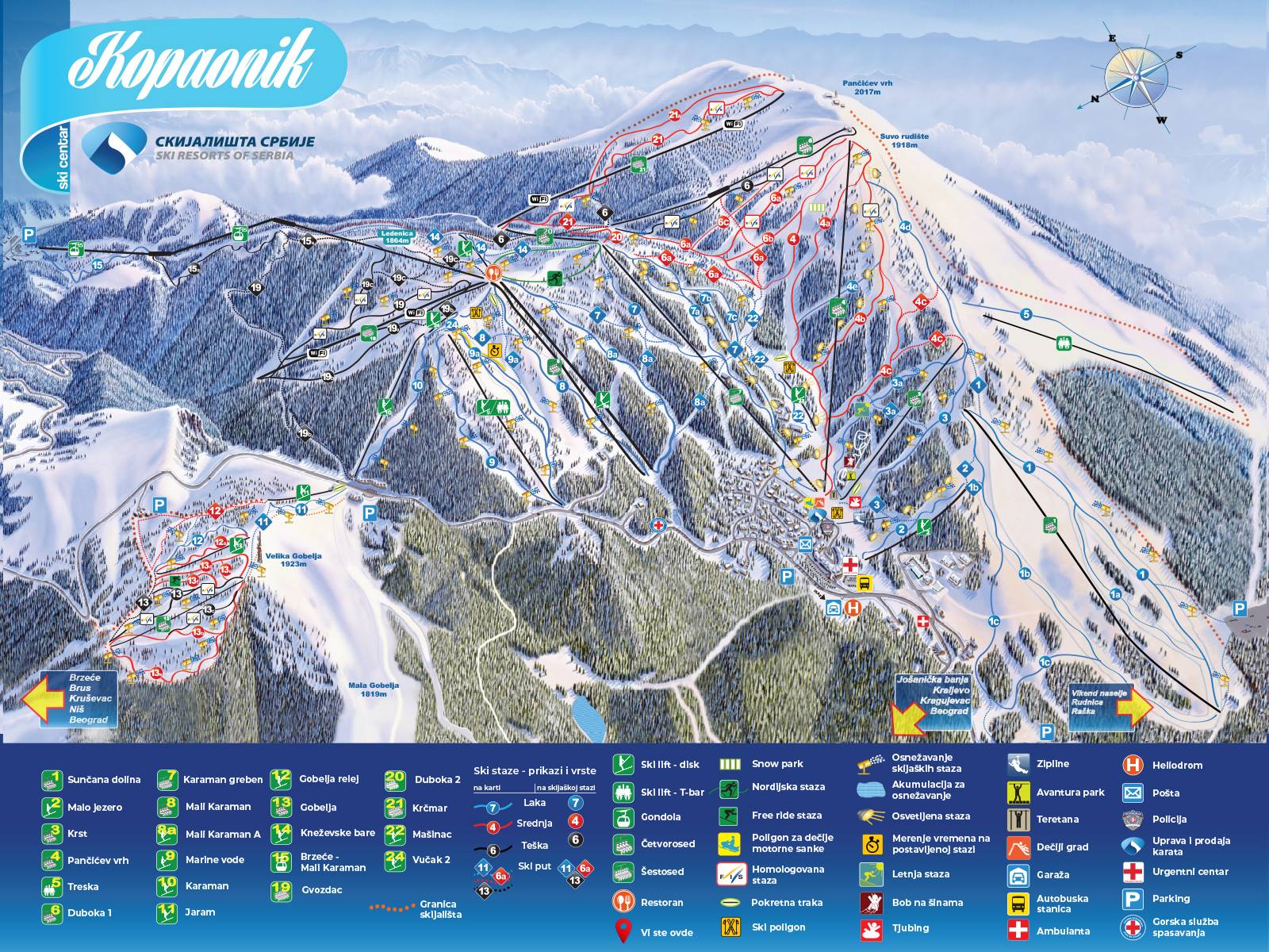 Piste map Kopaonik