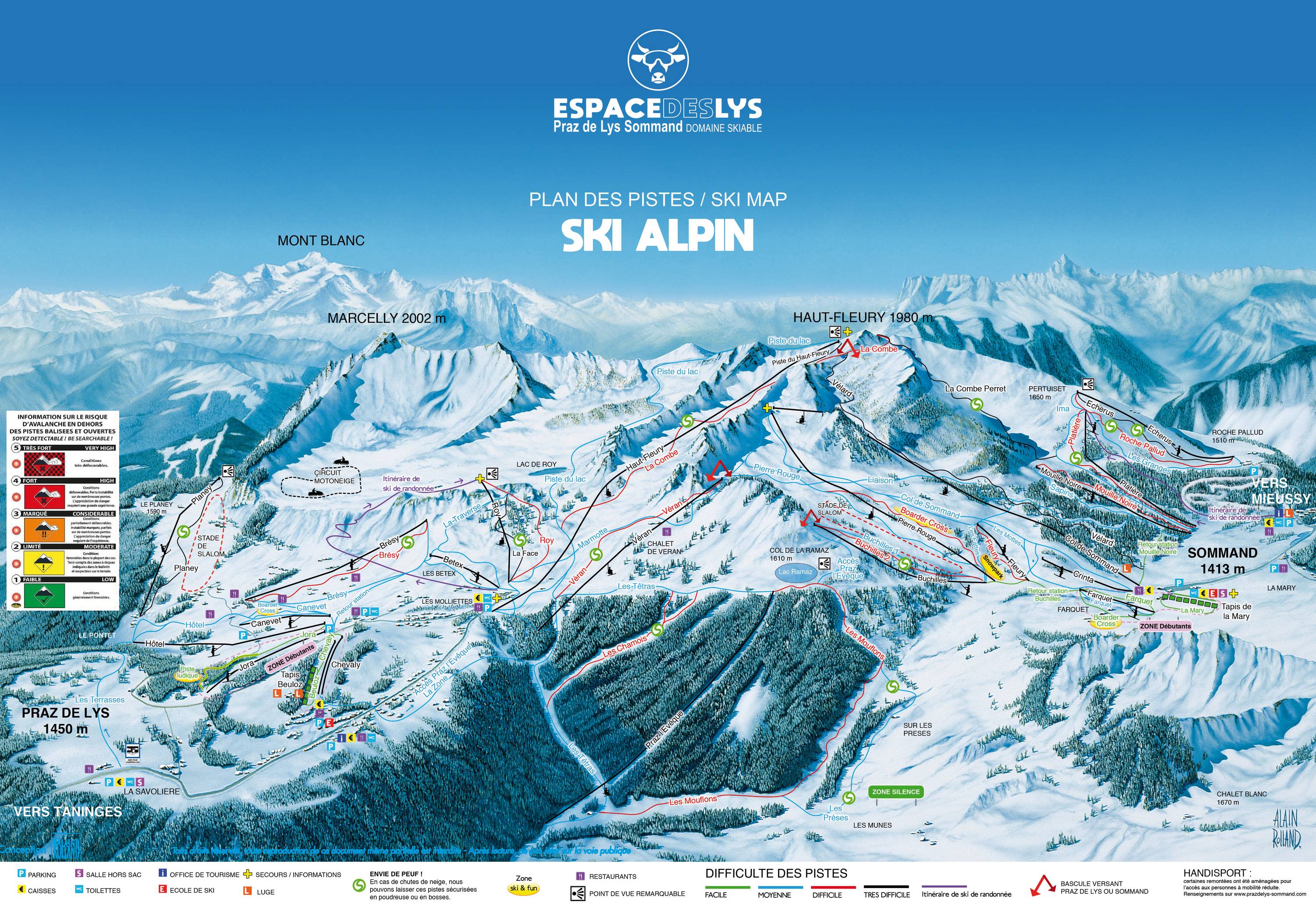 Piste map Praz de Lys-Sommand