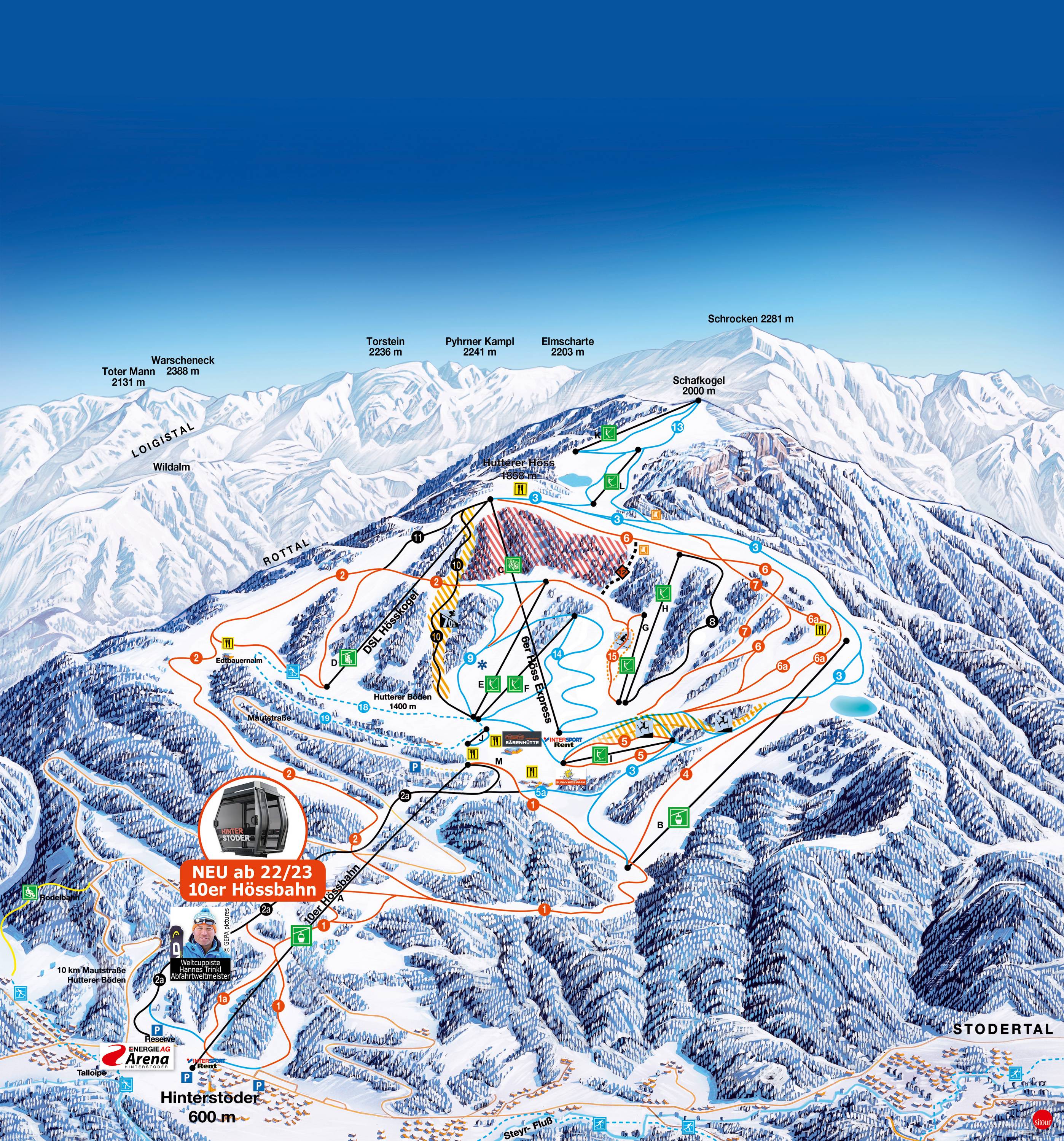 Piste map Hinterstoder