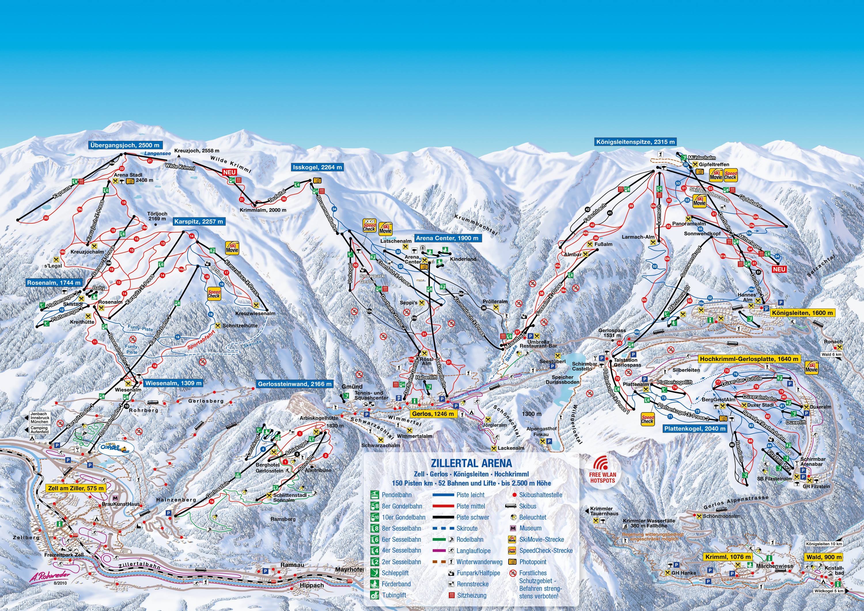 Piste map Gerlos