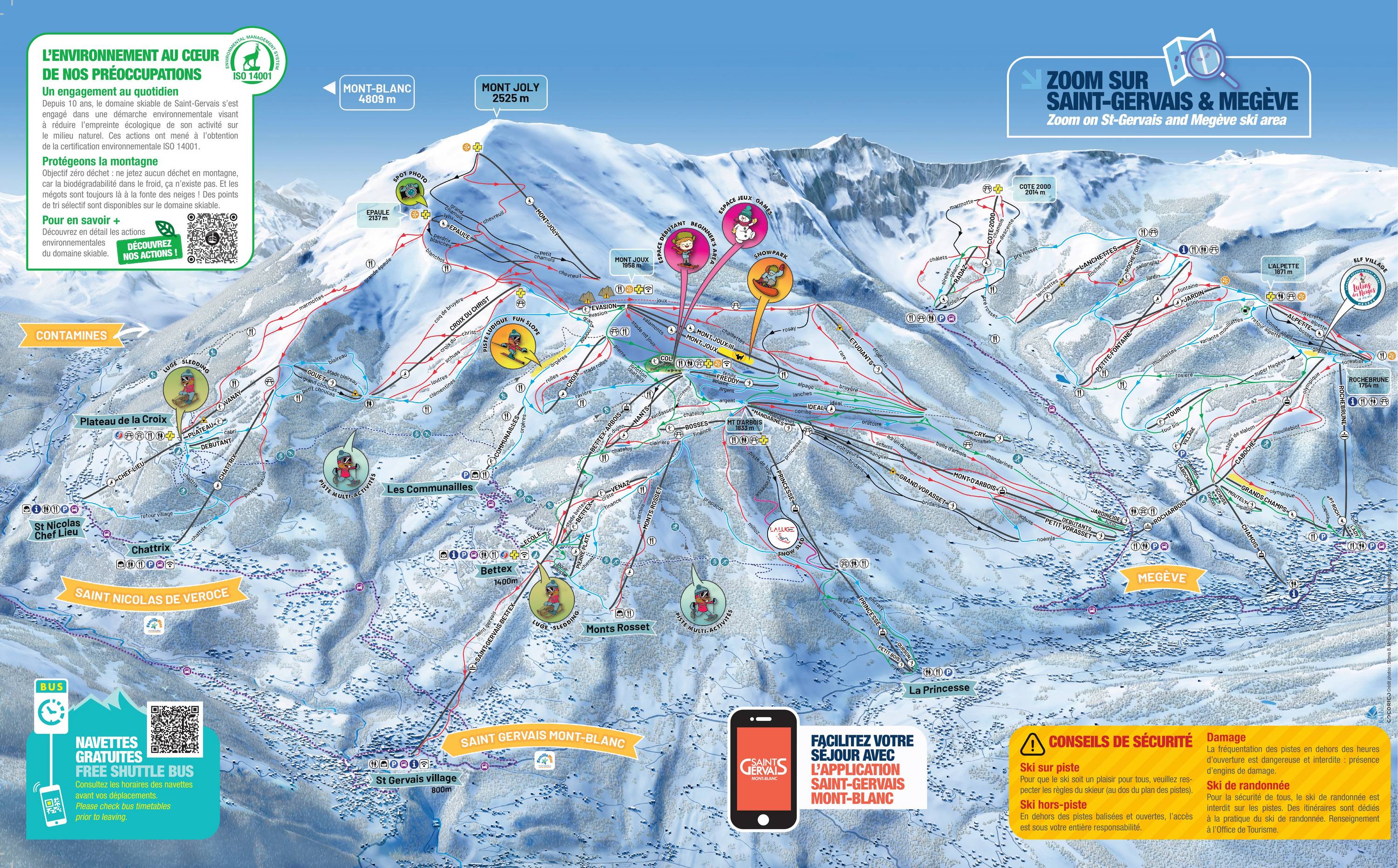 Piste map Megve