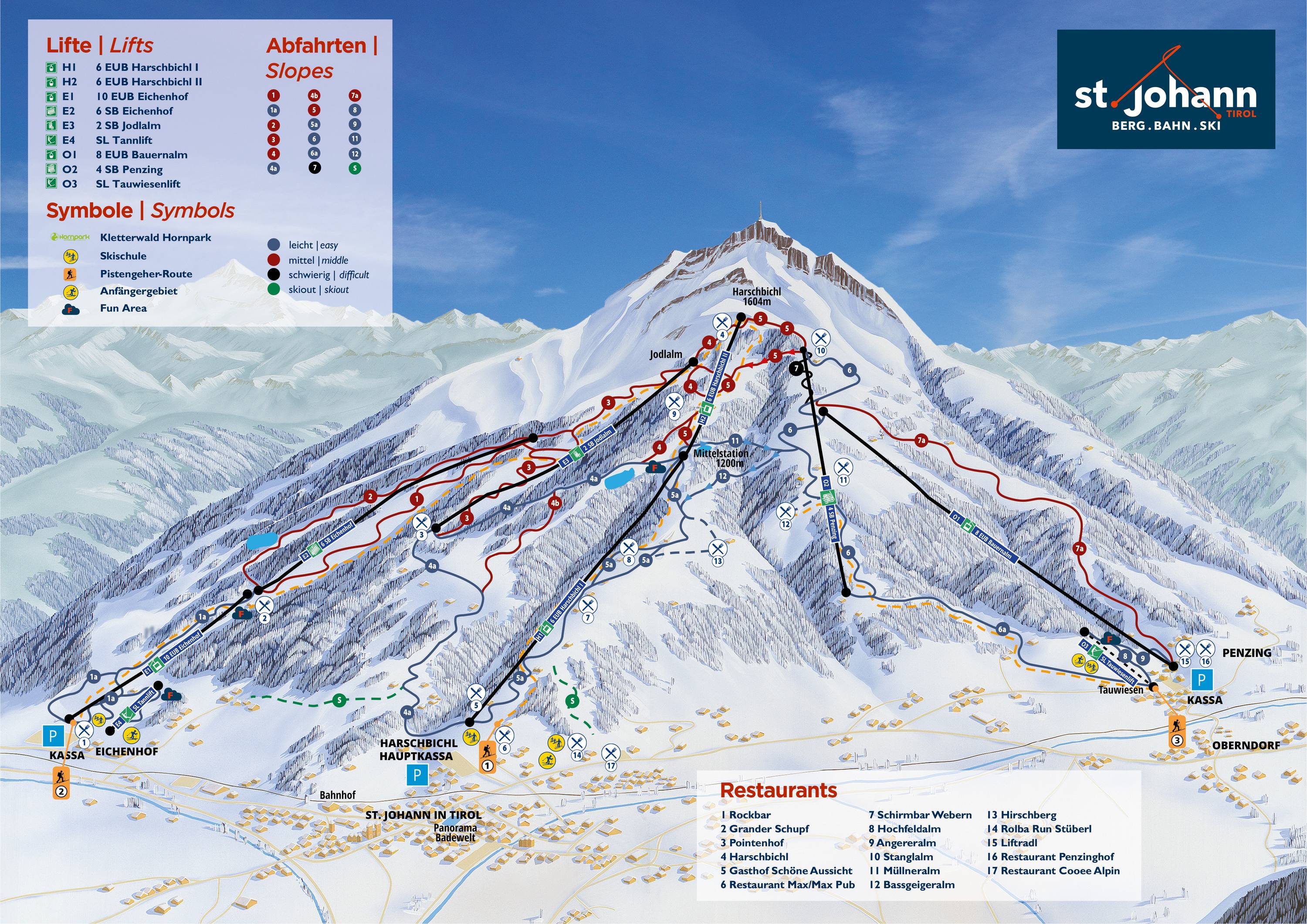 Piste map St. Johann in Tirol