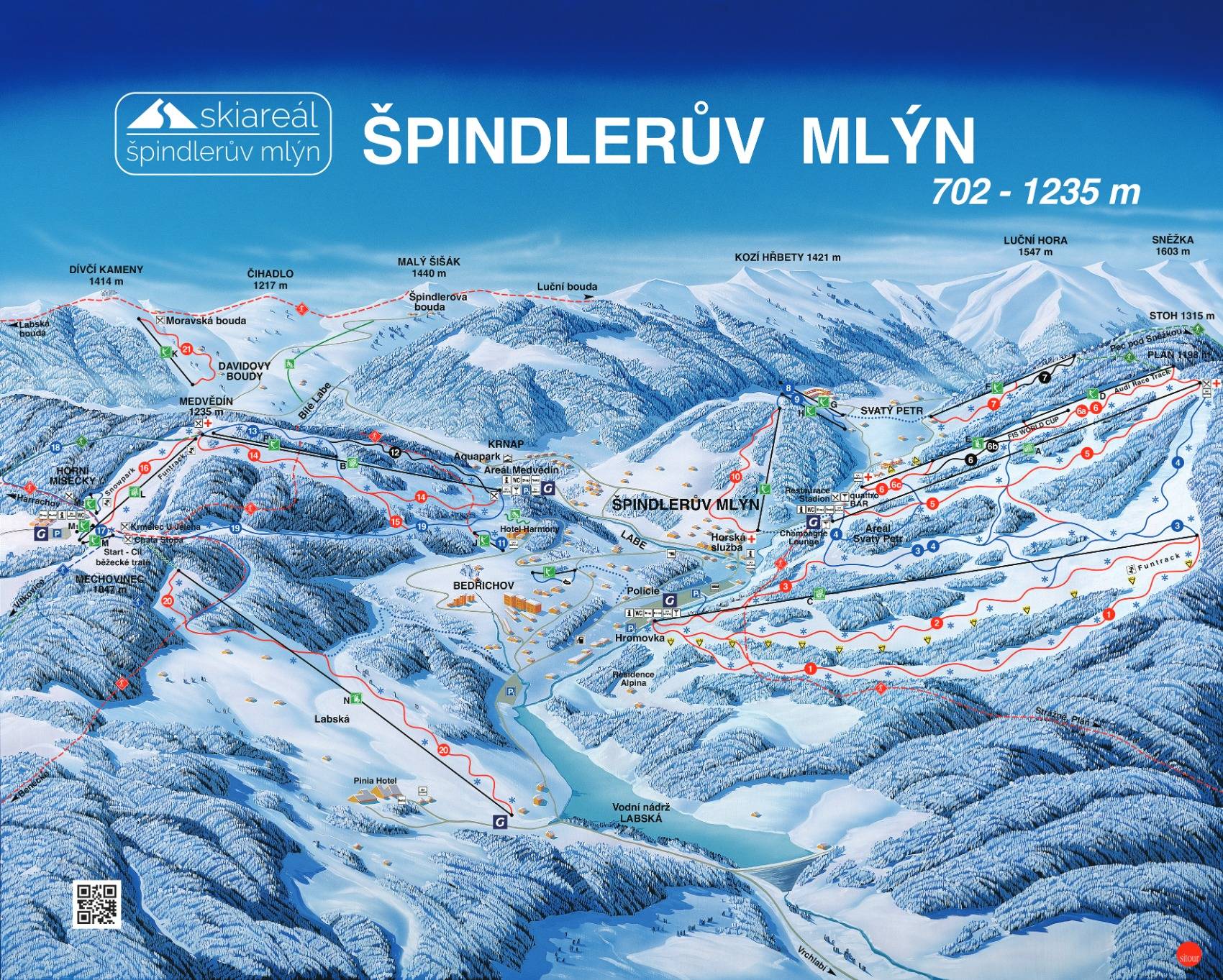 Piste map Spindleruv Mlyn