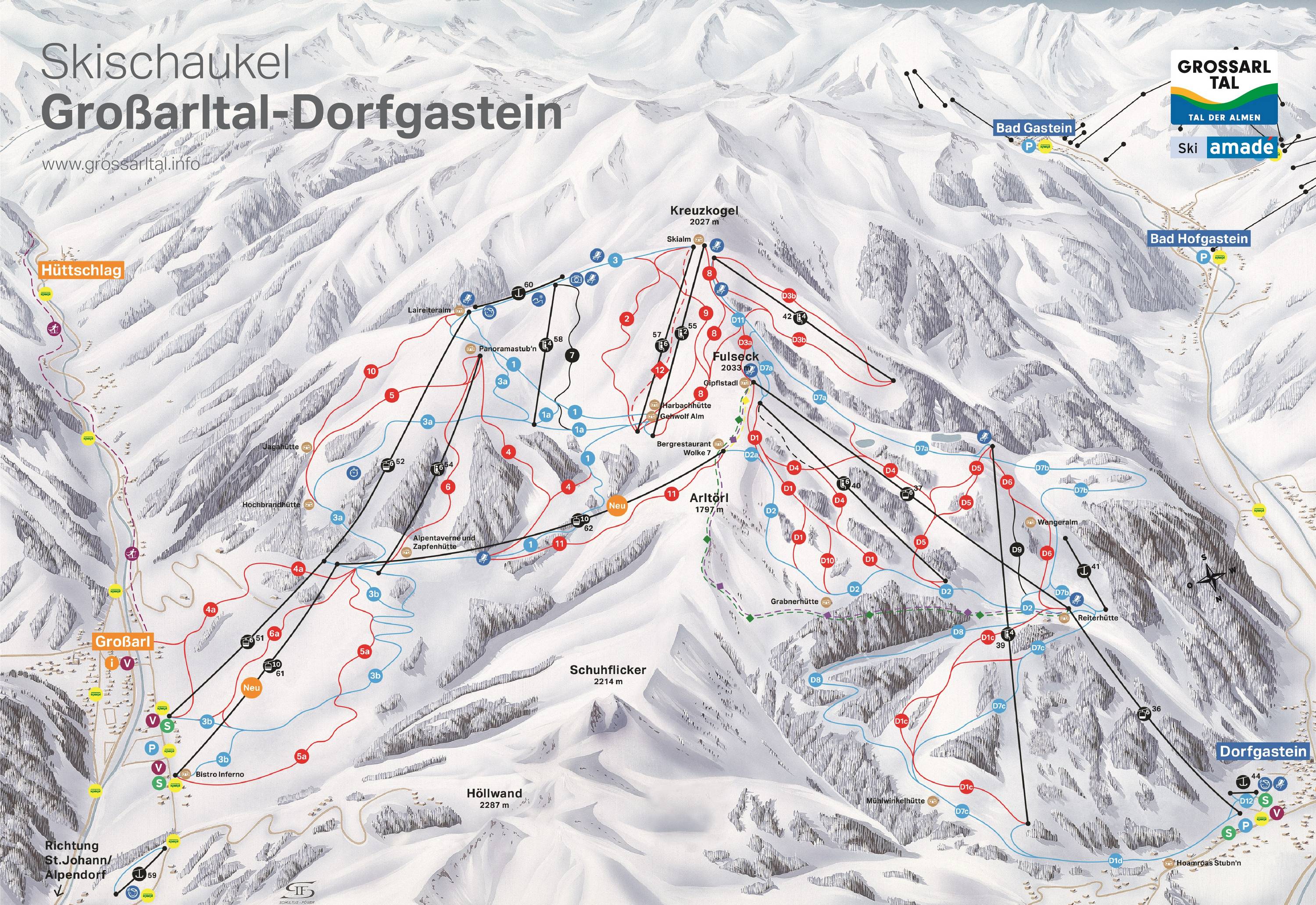Piste map Grossarl-Dorfgastein