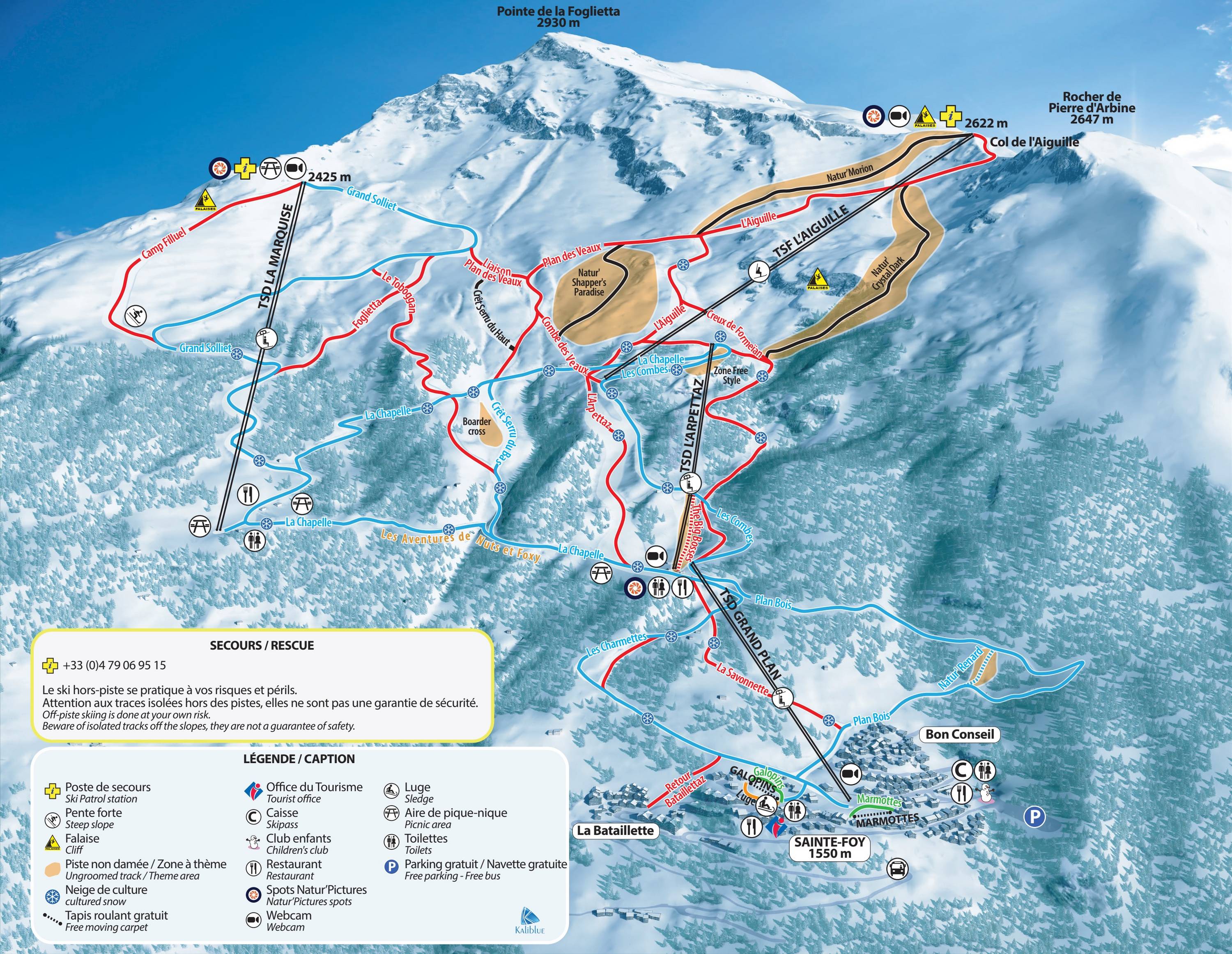 Piste map Sainte-Foy Tarentaise