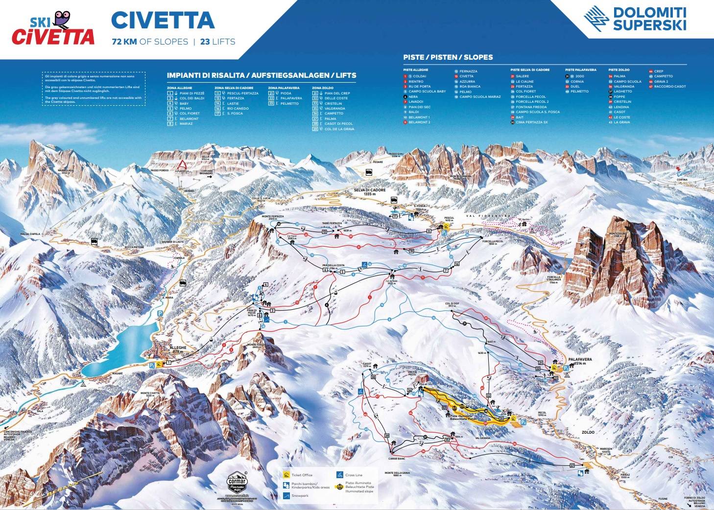 Piste map Alleghe/Civetta