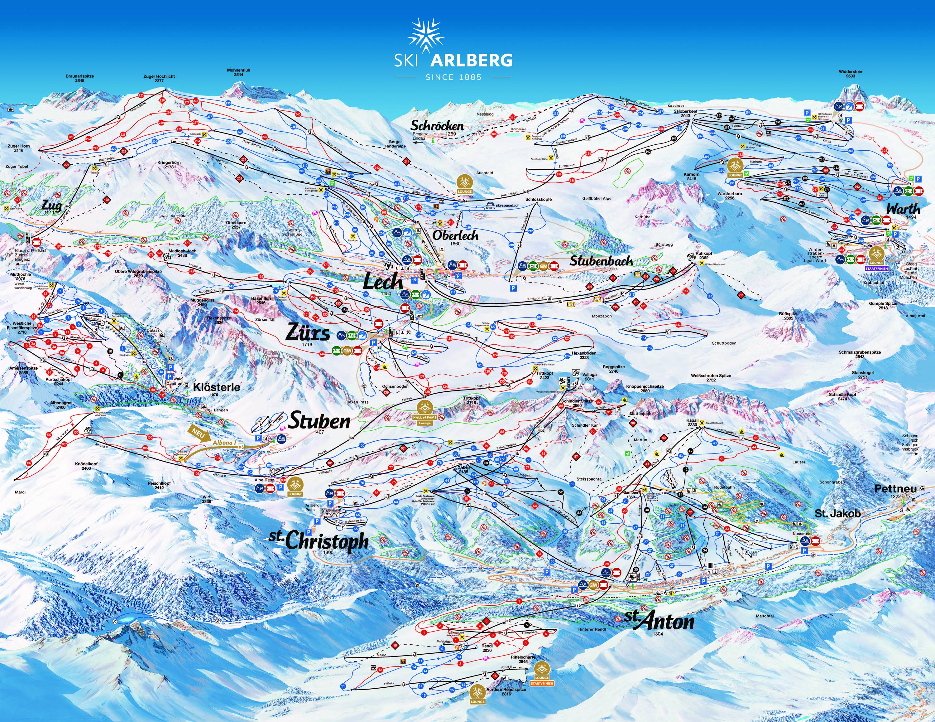 Piste map St. Christoph