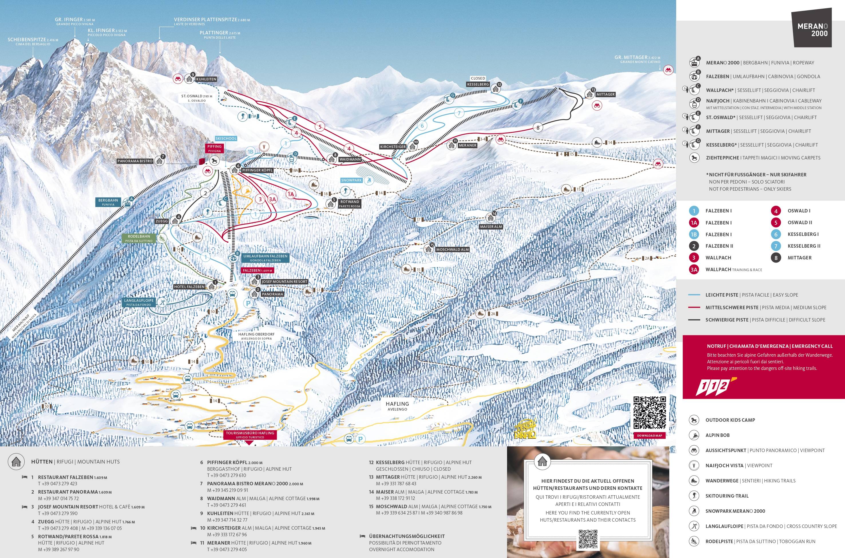 Piste map Merano 2000