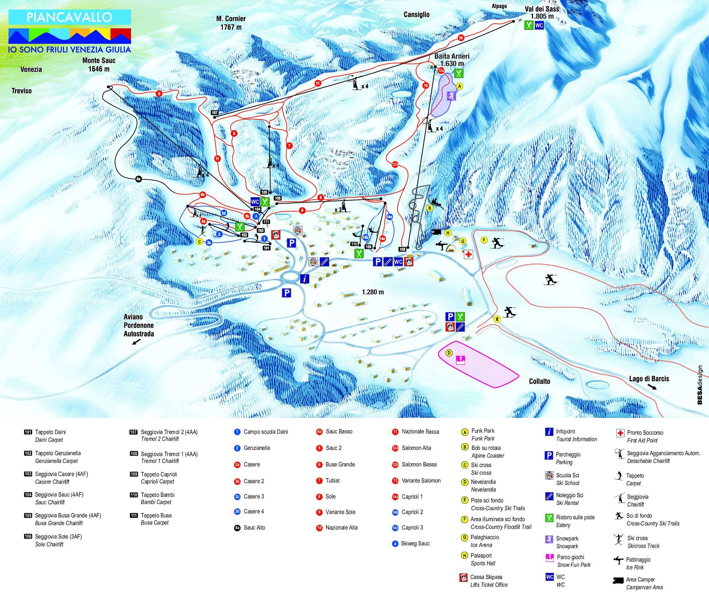 Piste map Piancavallo