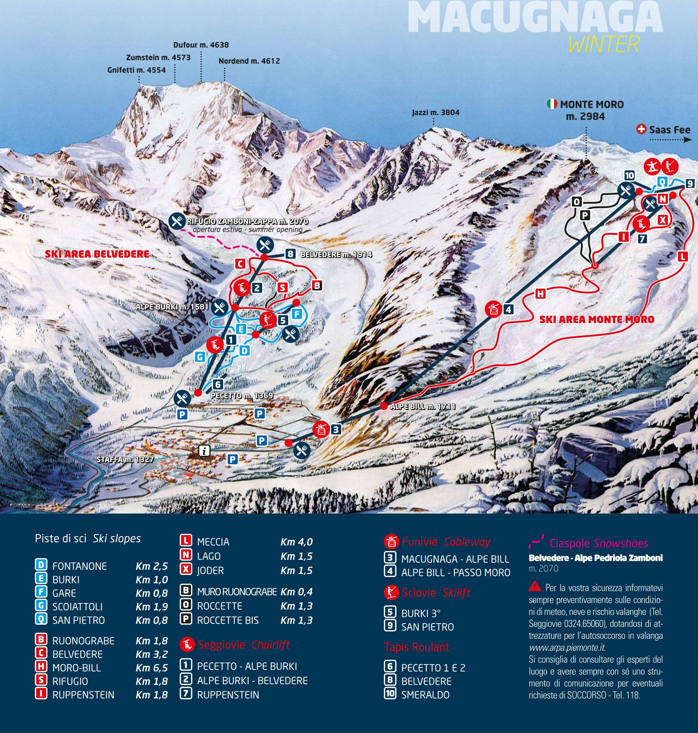 Piste map Macugnaga