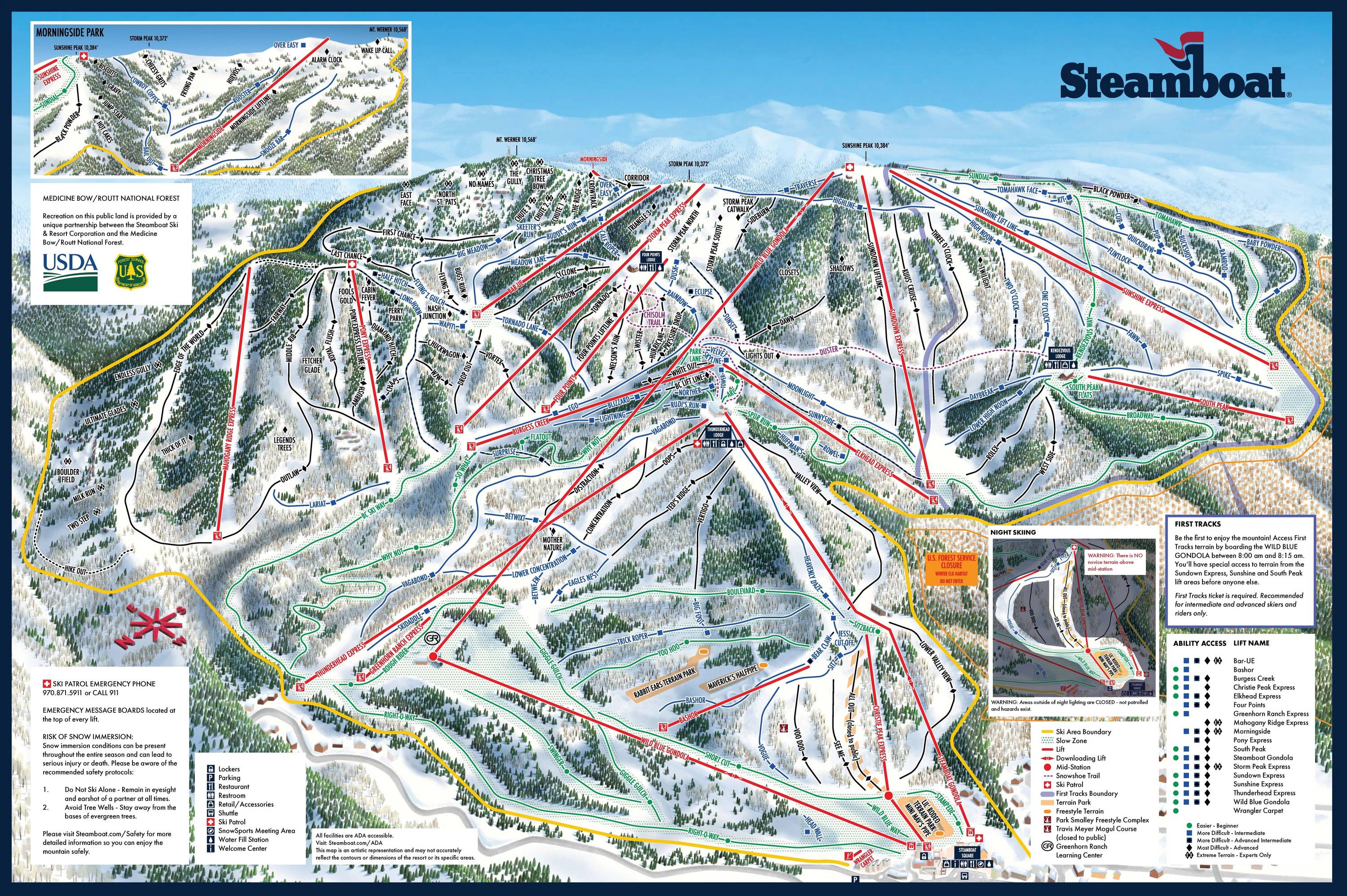 Piste map Steamboat