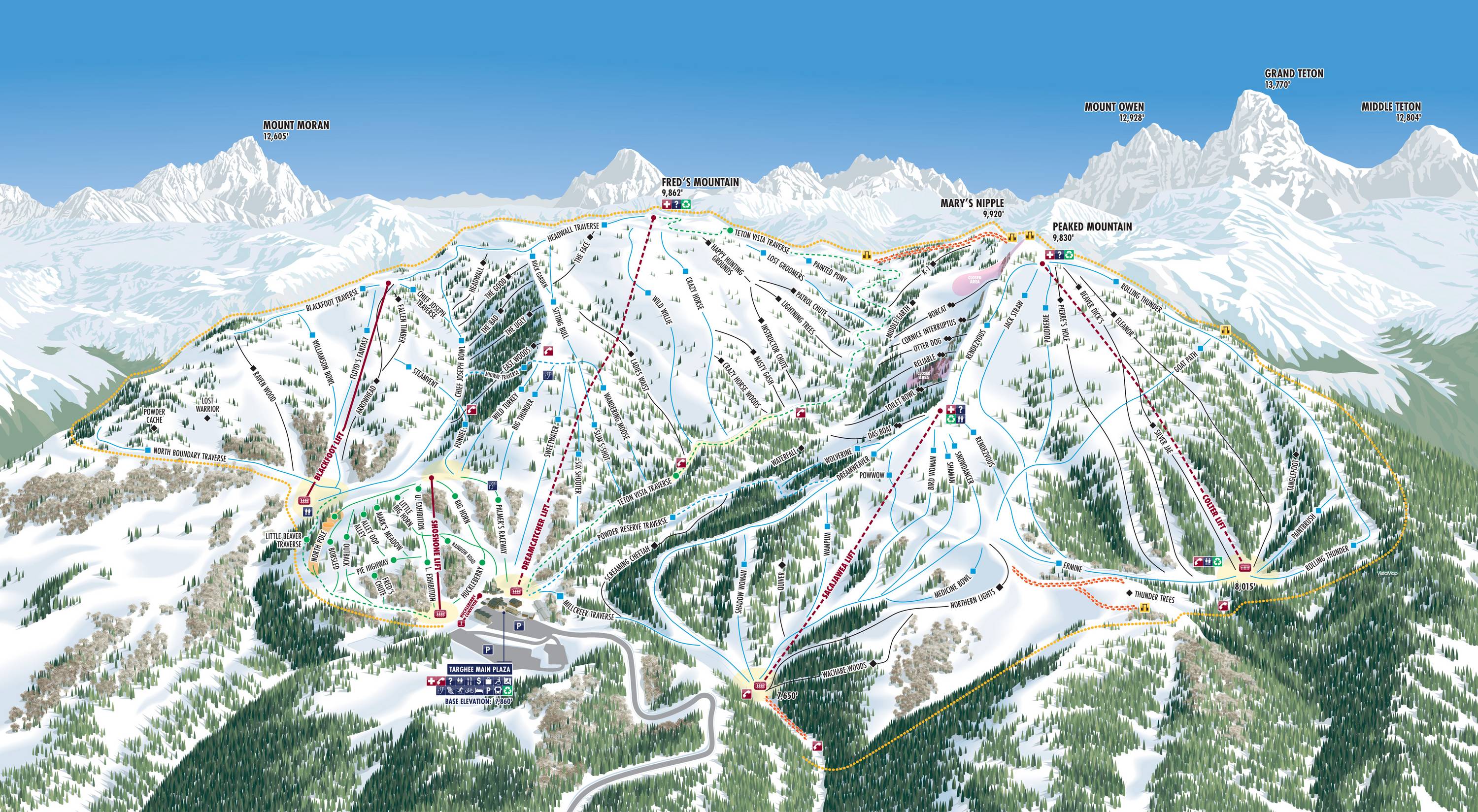 Pistkarta Grand Targhee