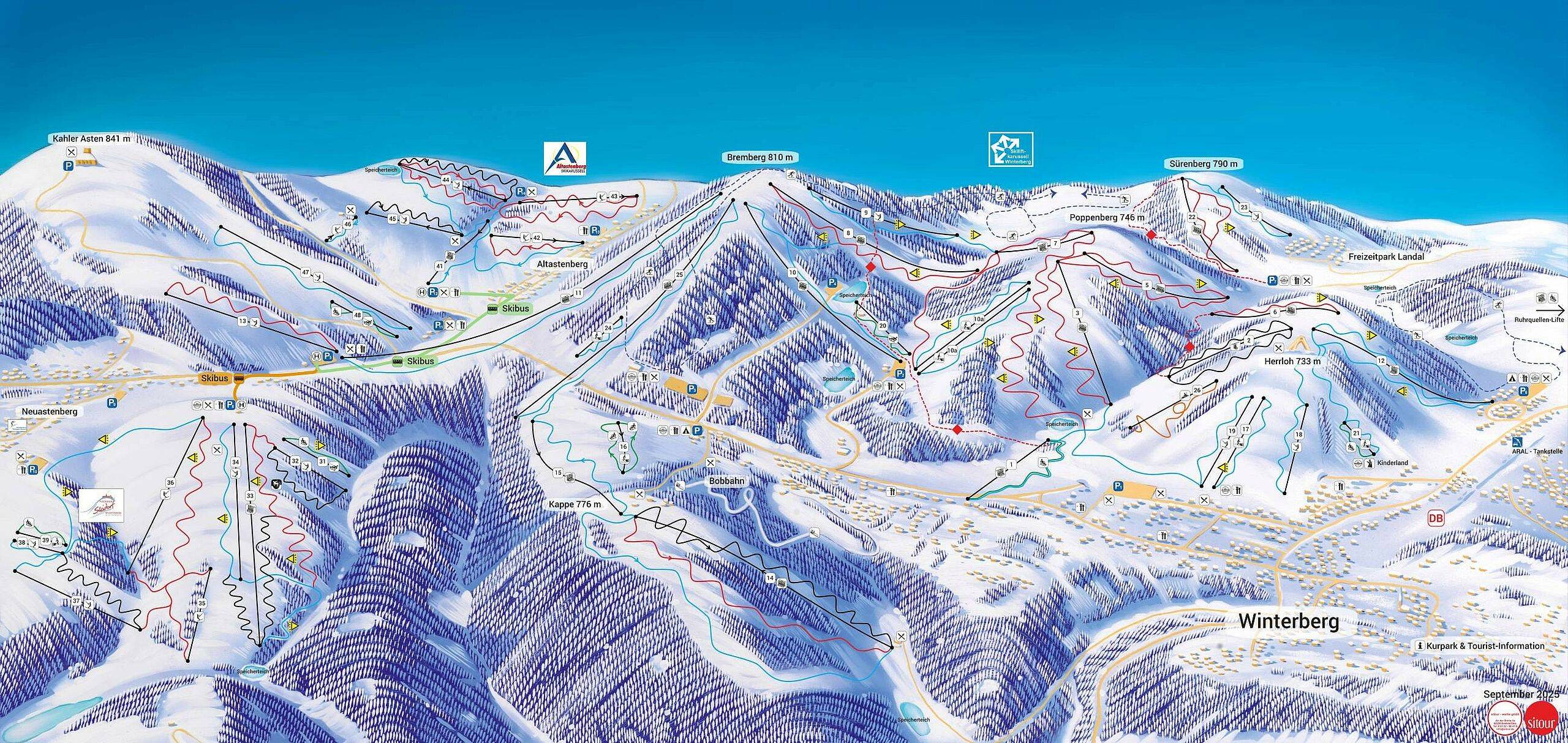 Piste map Skiliftkarussell Winterberg