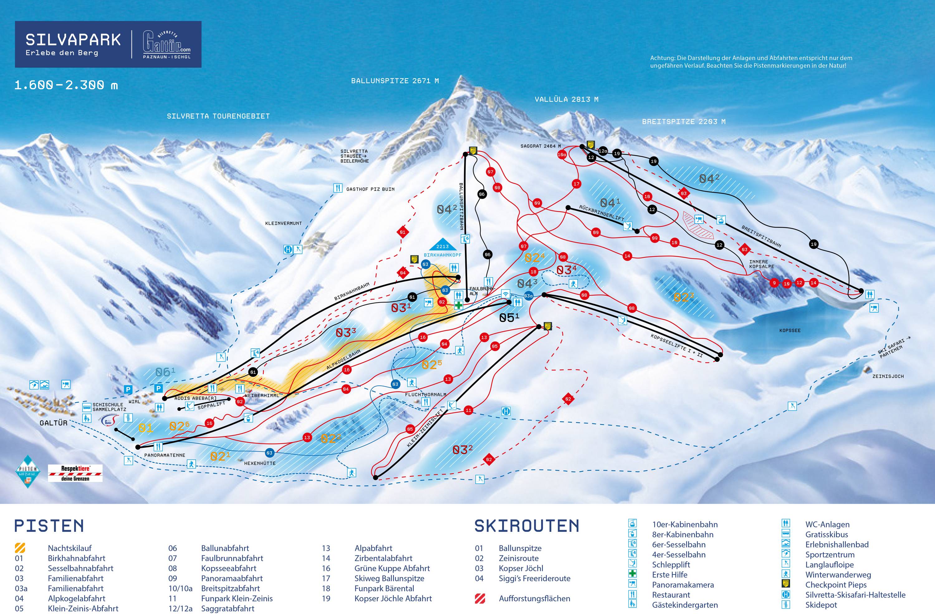 Piste map Galtr (Silvapark)