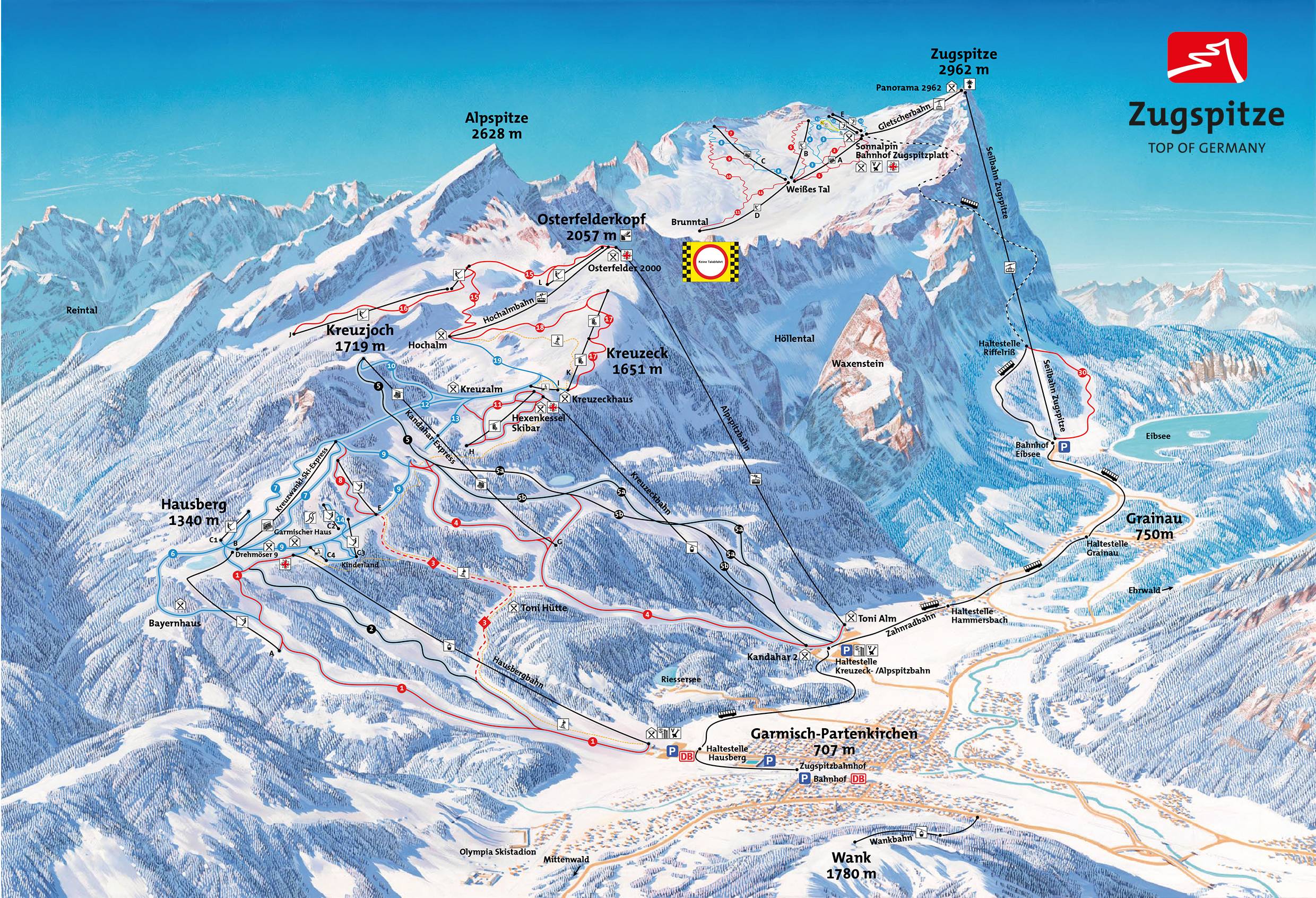 Piste map Garmisch-Partenkirchen