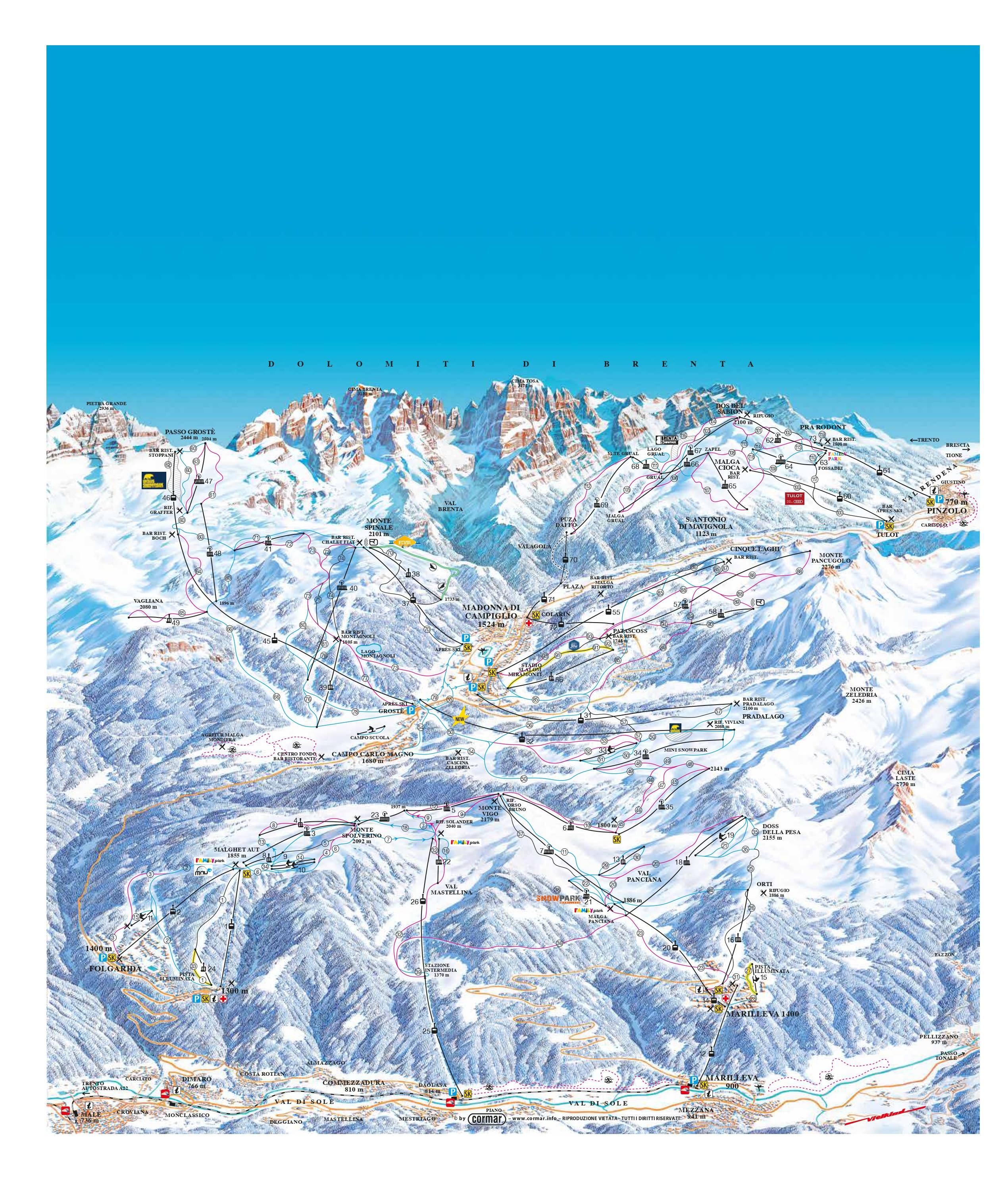 Piste map Pinzolo