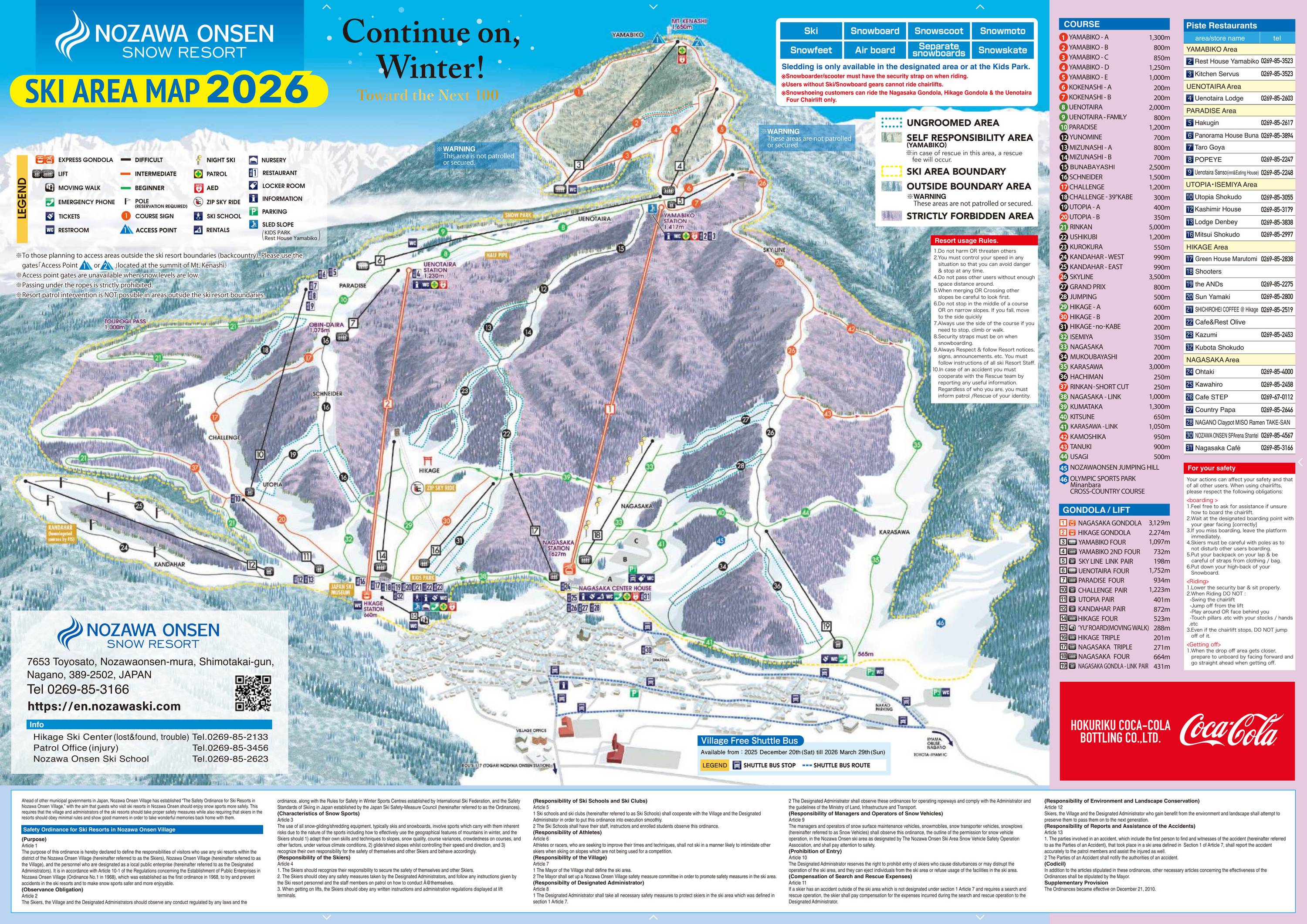 Piste map Nozawa Onsen
